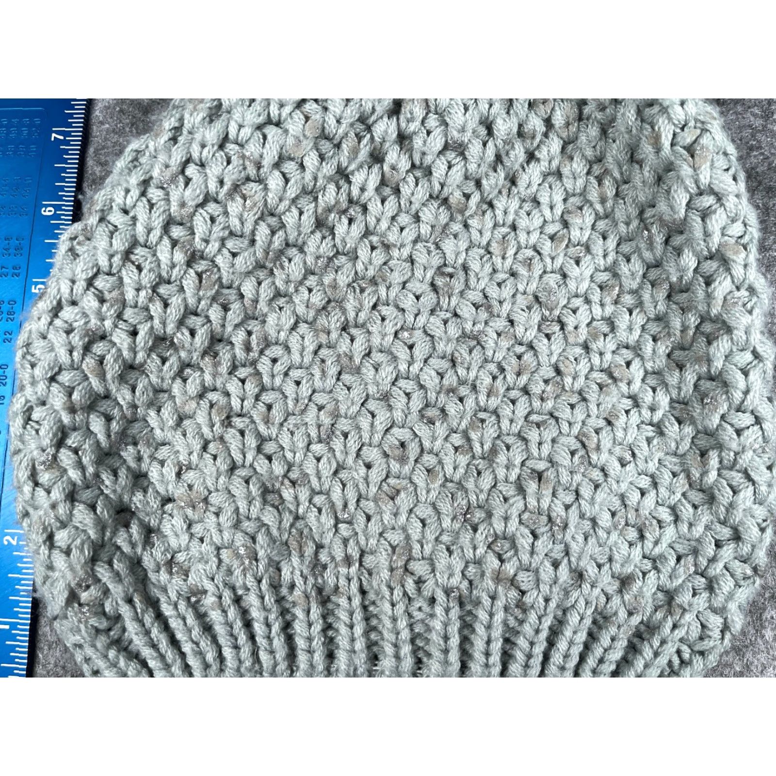 Vintage VINTAGE Accessory Depot Beanie Toque Women Knit Acrylic Faux Fur Pom Casual Travel Outdoor Ski Fall Spring Summer Winter One Size Gray Womens Size ONE SIZE - 2 Thumbnail