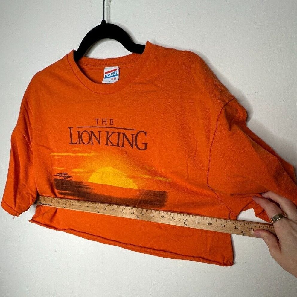 Other Junkfood Tees Orange Lion King Graphic Raw Hem Crop Tee Size US L / EU 52-54 / 3 - 10 Thumbnail
