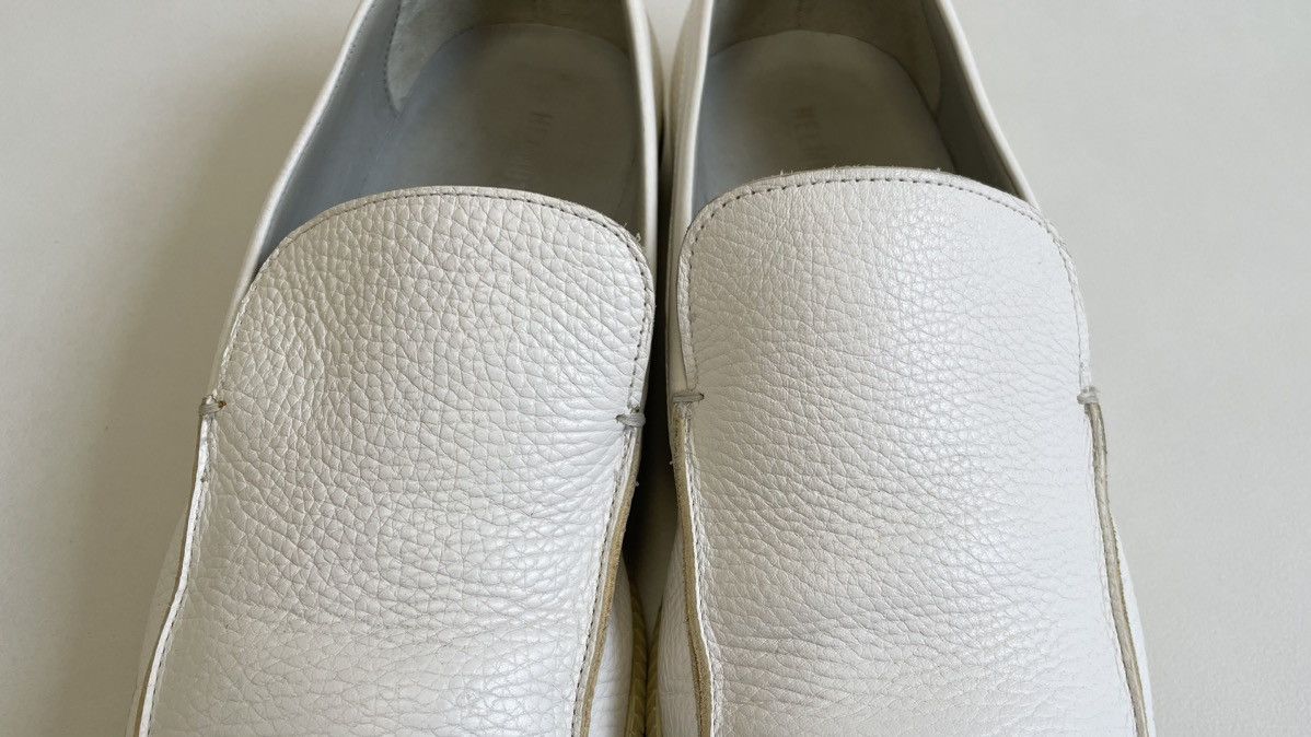 Helmut Lang OG Square Toe White Leather Loafers Size US 11 / EU 44 - 6 Thumbnail