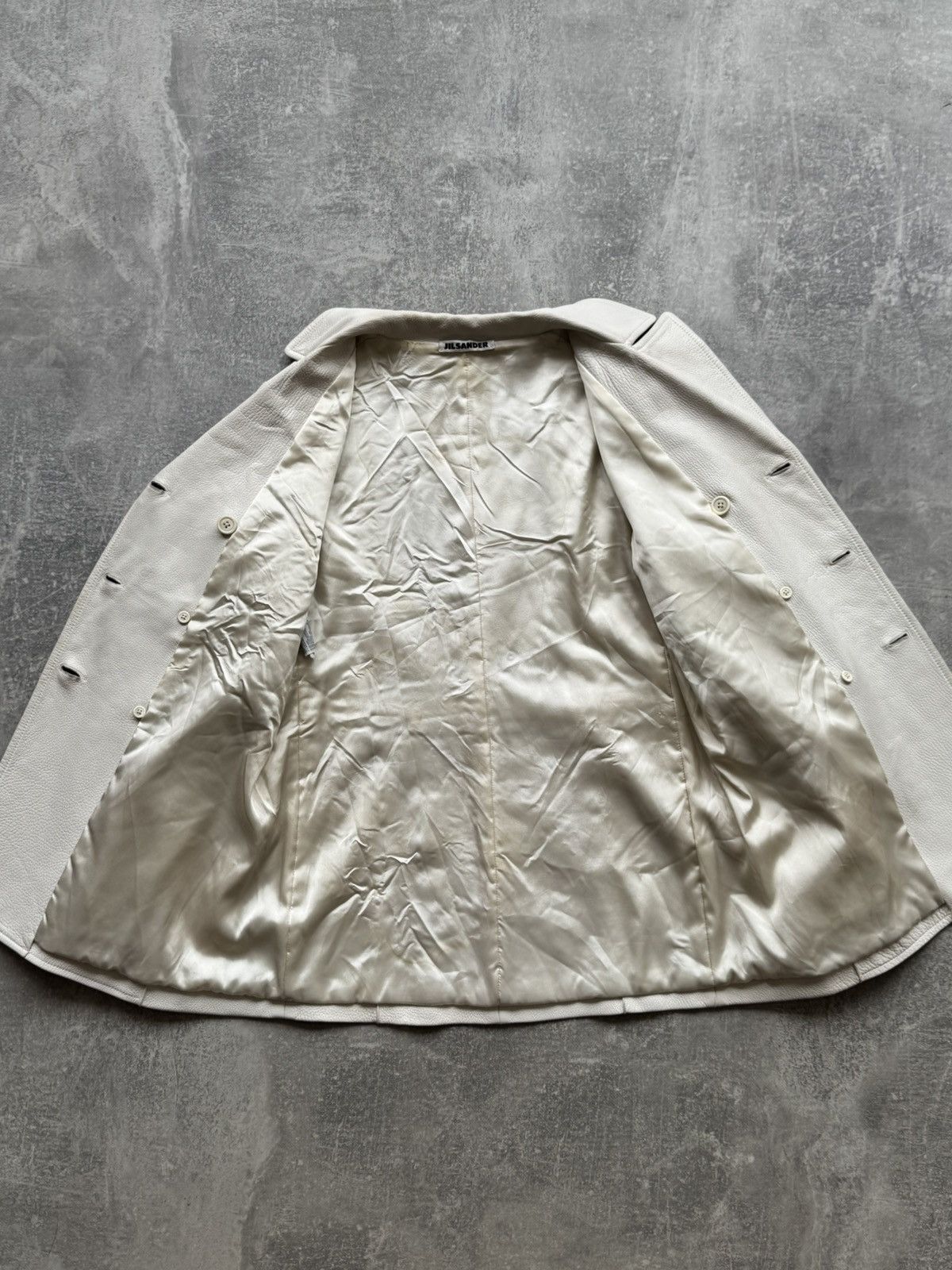 Jil Sander Vintage Jil Sander Leather Blazer Jacket White Size XS / US 0-2 / IT 36-38 - 9 Thumbnail