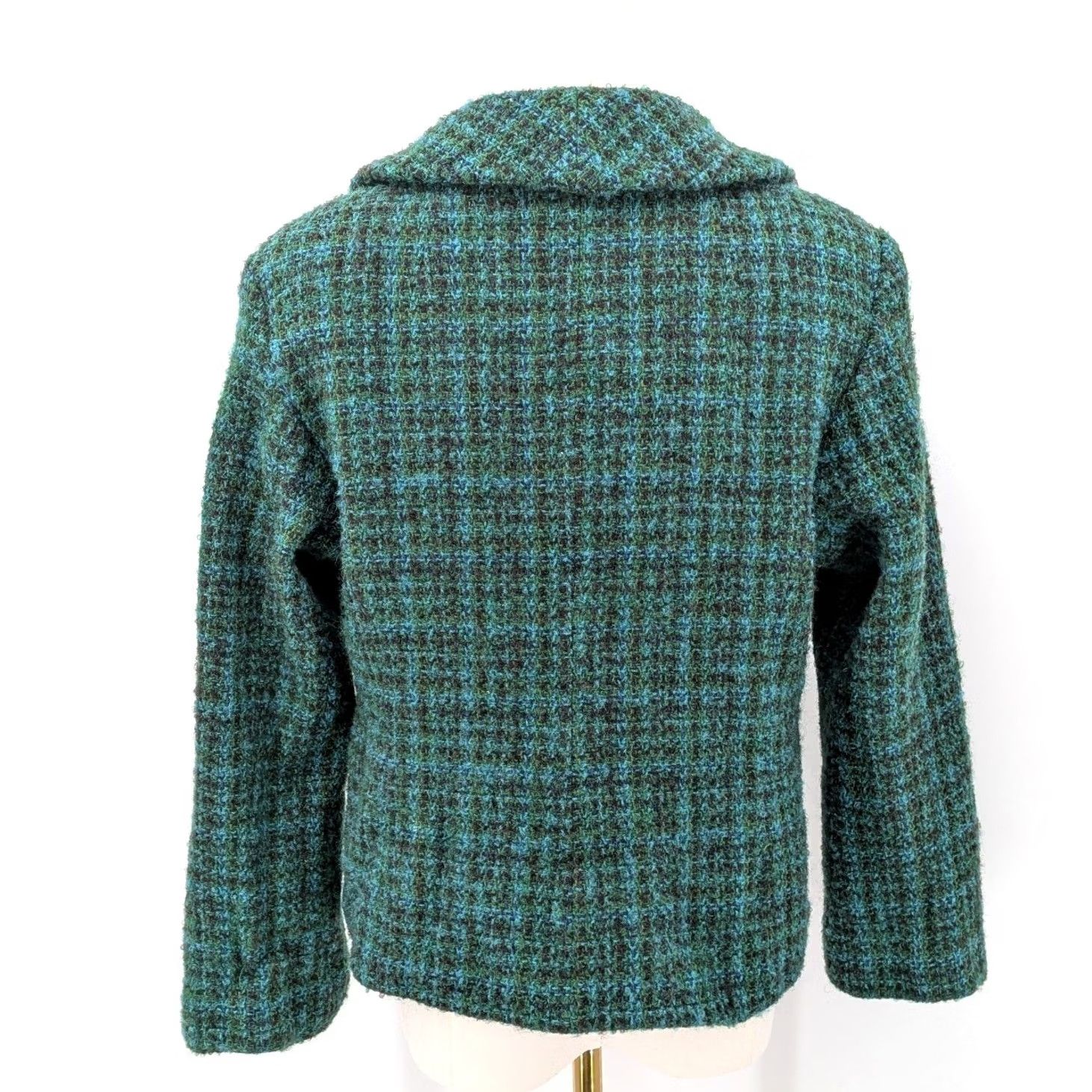 Pendleton Pendleton Petite 16 teal mohair wool boucle jacket button front winter coat Size XXL / US 16-18 / IT 52-54 - 3 Thumbnail