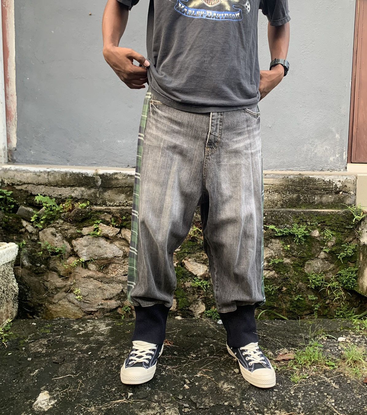 Vintage 👹Vintage Washed Faded Y2k Baggy Jogger Jeans Size US 32 / EU 48 - 6 Thumbnail