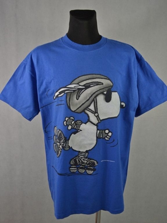 Peanuts × Vintage Vintage 90s Peanuts Snoopy Rollerblade tee Single Stitch XL Size US XL / EU 56 / 4 - 1 Thumbnail