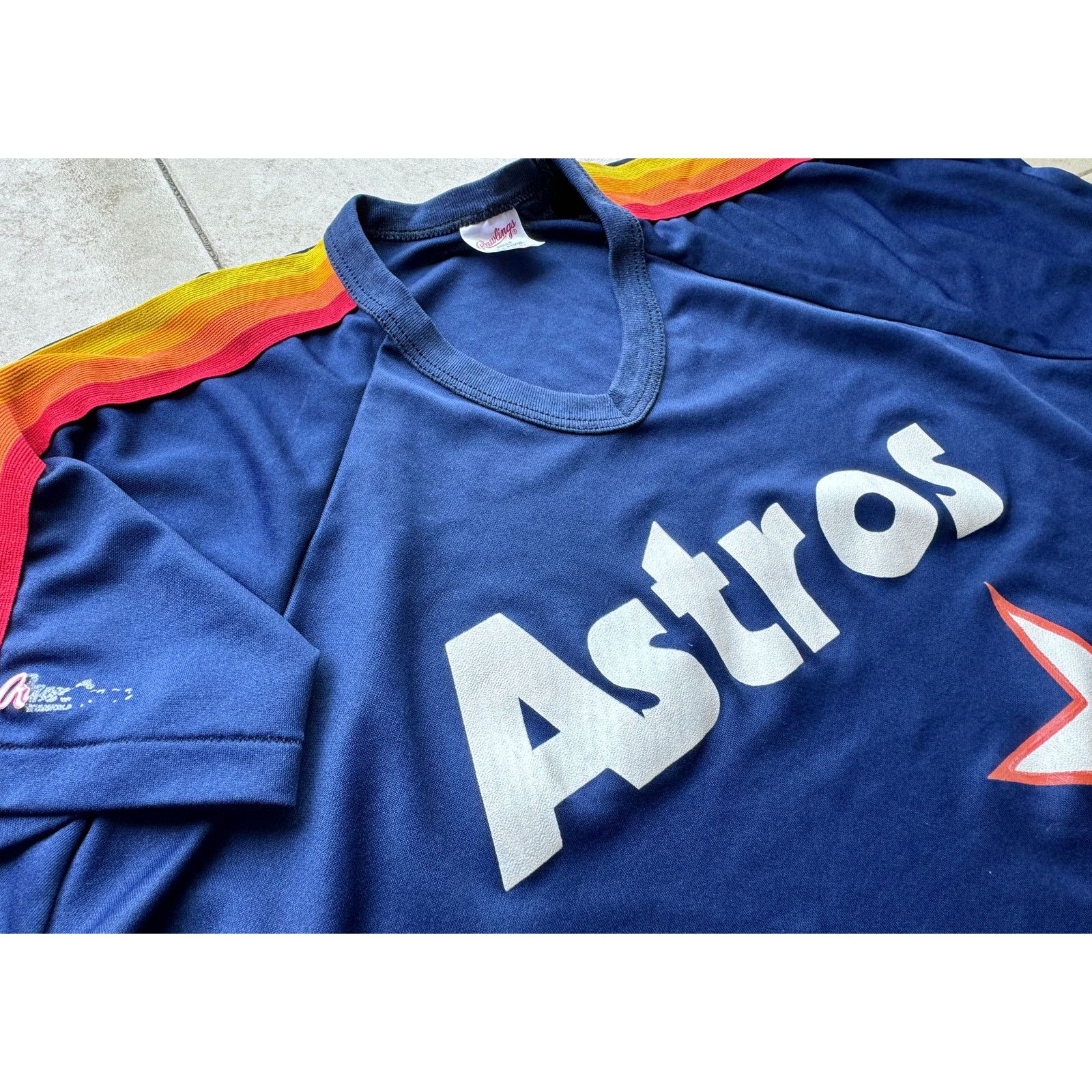 MLB × Starter Houston Astros 80s RAWLINGS jersey XL navy Rainbow MLB vtg Size US XL / EU 56 / 4 - 2 Thumbnail