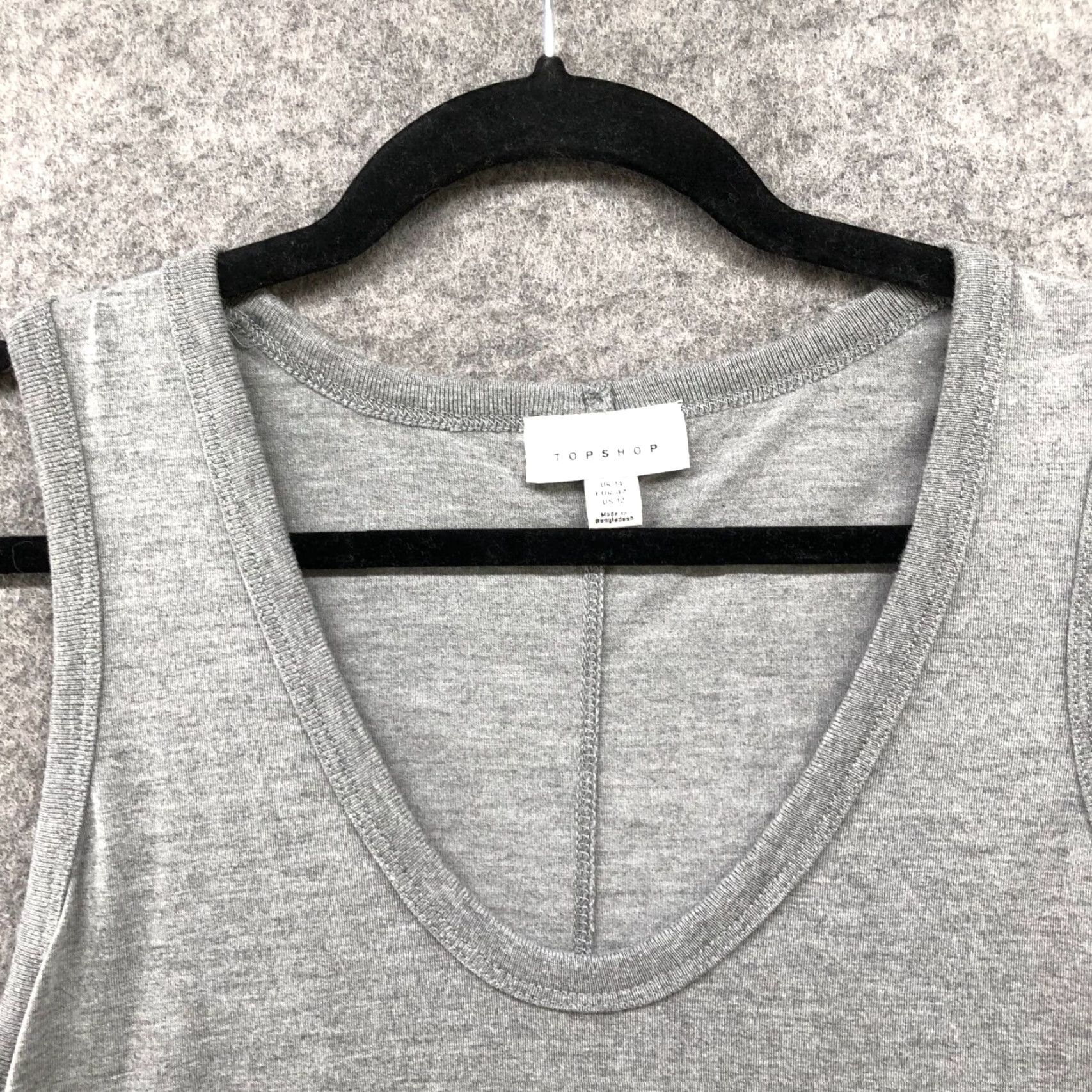 Topshop Topshop Tank Top Womens Size 10 Gray Scoop Neck Active Lounge Shirt Ladies Tank Top Gr ay Size L / US 10 / IT 46 - 3 Thumbnail