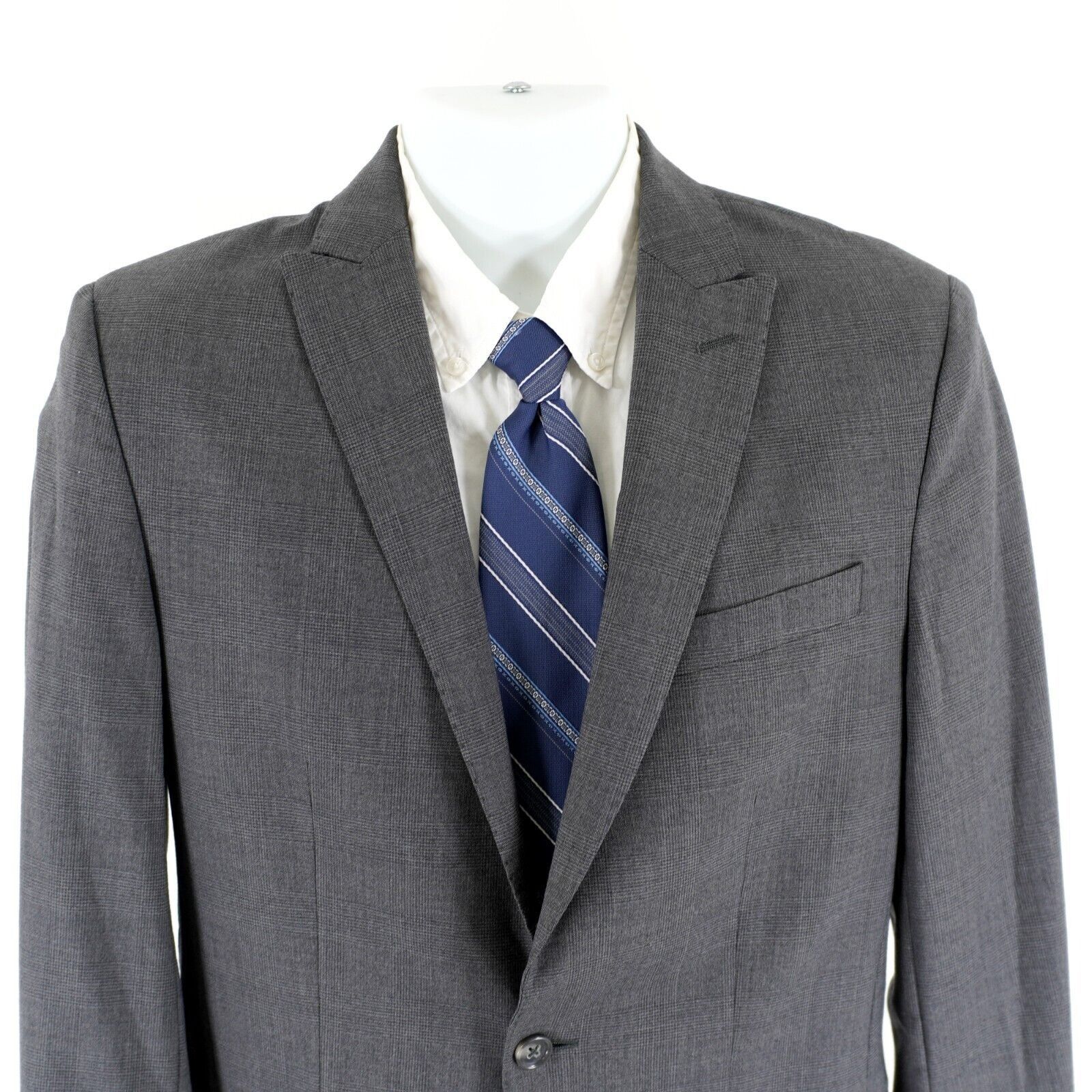 Banana Republic Banana Republic Tailored Fit Wool Gray Glen Plaid W/ Blue 1 Size 36R - 1 Thumbnail