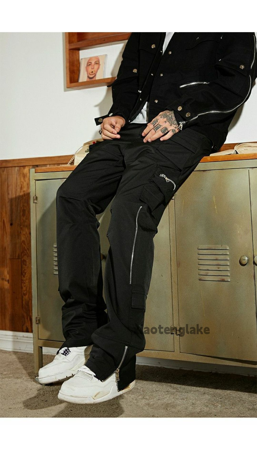Designer × Japanese Brand × Vintage zipper utility punk grunge bootcut hiphop cargo pants Size US 36 / EU 52 - 2 Thumbnail