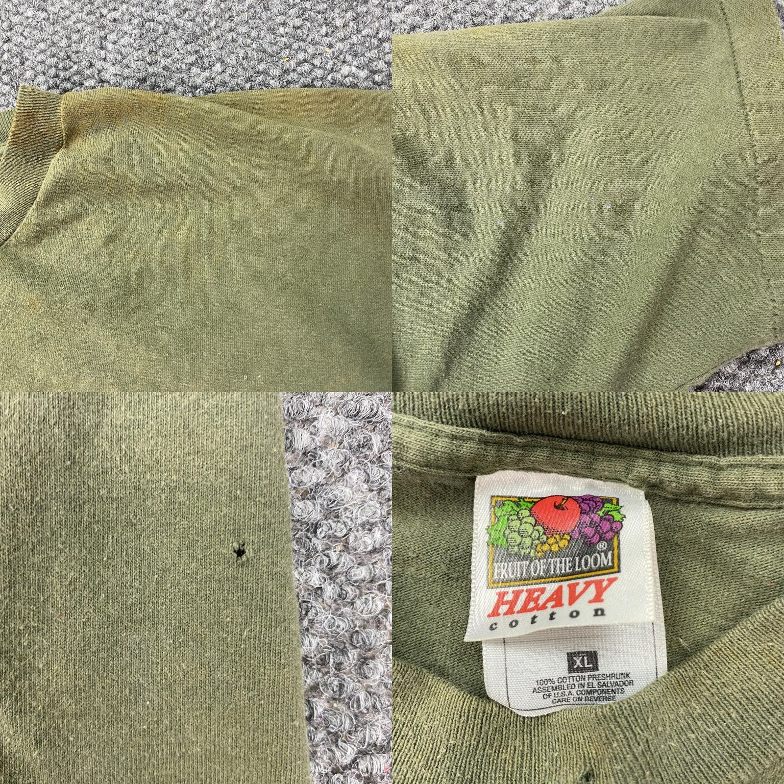 Fruit Of The Loom VINTAGE United States Army Ft Benning Shirt Mens XL Distressed 90s Cotton Graphic Print Crew Neck Short Sleeve Military Patriotic Man Clothing Size US XL / EU 56 / 4 - 8 Thumbnail