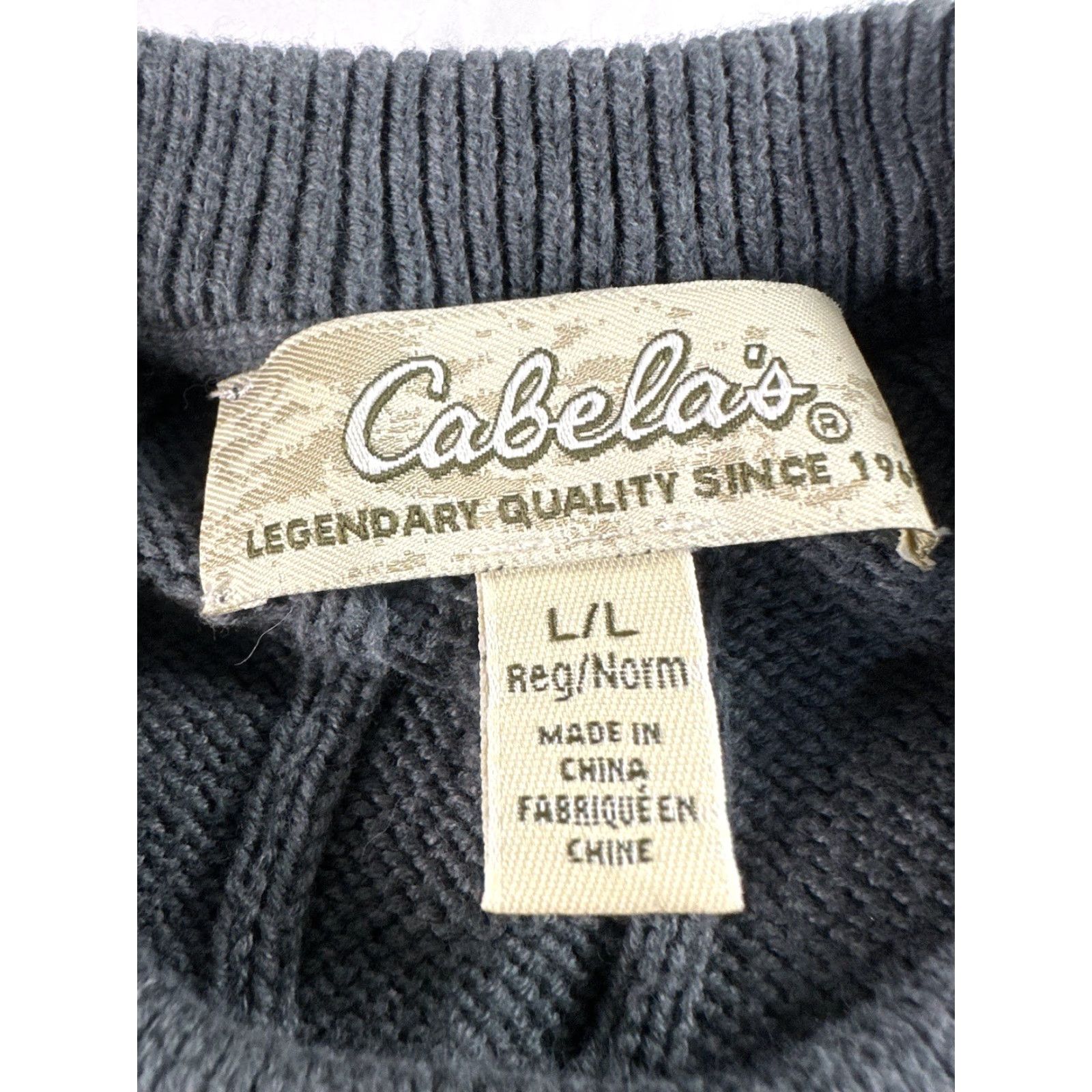 Vintage Cabela’s Cable Knit Sweater Gray Crewneck Heavy Knit Mens Large Regular Knit Pullover Casual Winter Fall Womens Mens? Size US L / EU 52-54 / 3 - 4 Thumbnail