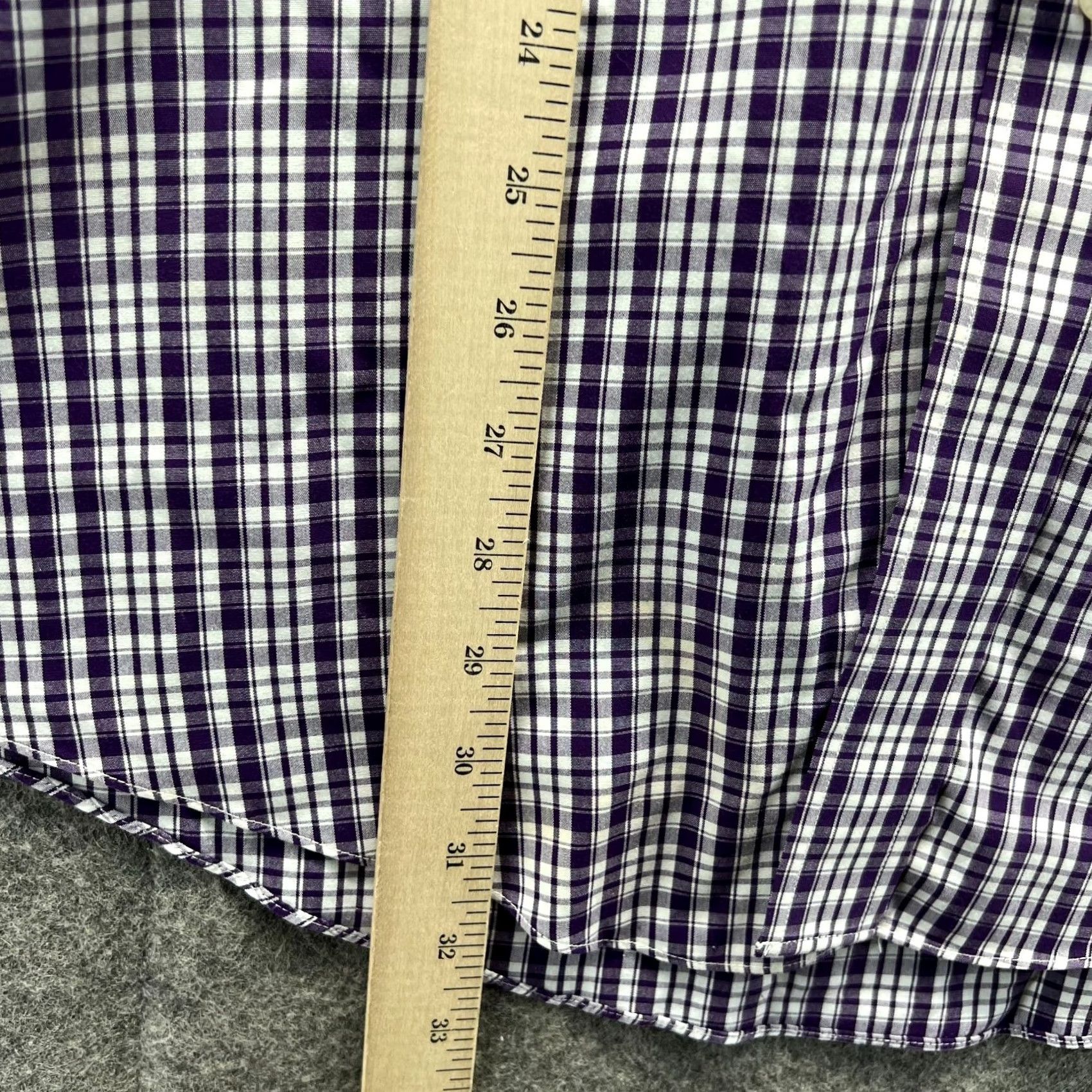 Brooks Brothers VINTAGE Brooks Brothers Shirt Mens XL Purple Button-Down Plaid Gingham Check Oxford Button-Up Long Sleeve Casual Formal Workwear Business Size US XL / EU 56 / 4 - 4 Thumbnail
