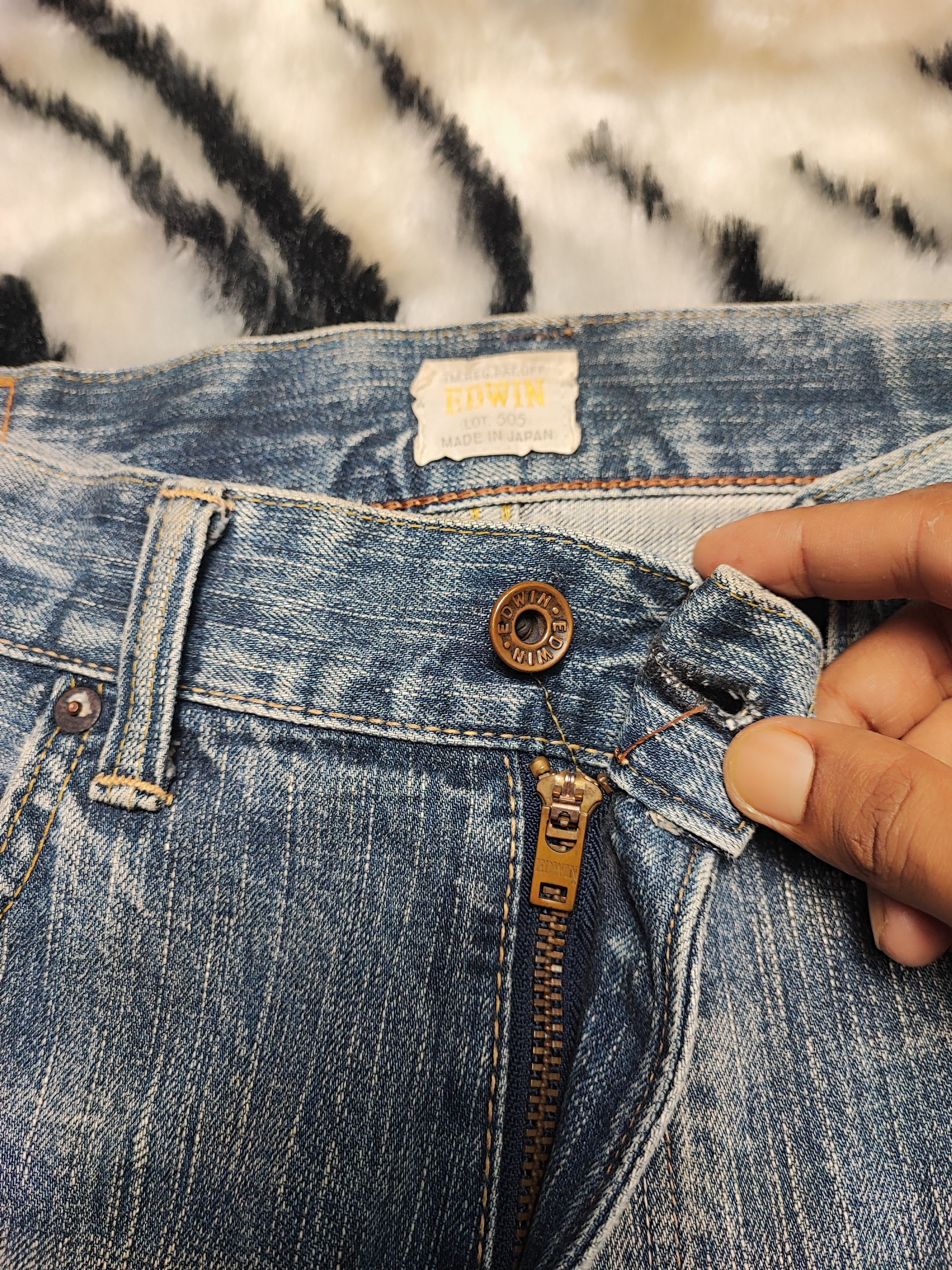 Edwin × Japanese Brand Edwin Jeans Selvedge 505Z Redline Size US 33 - 6 Thumbnail