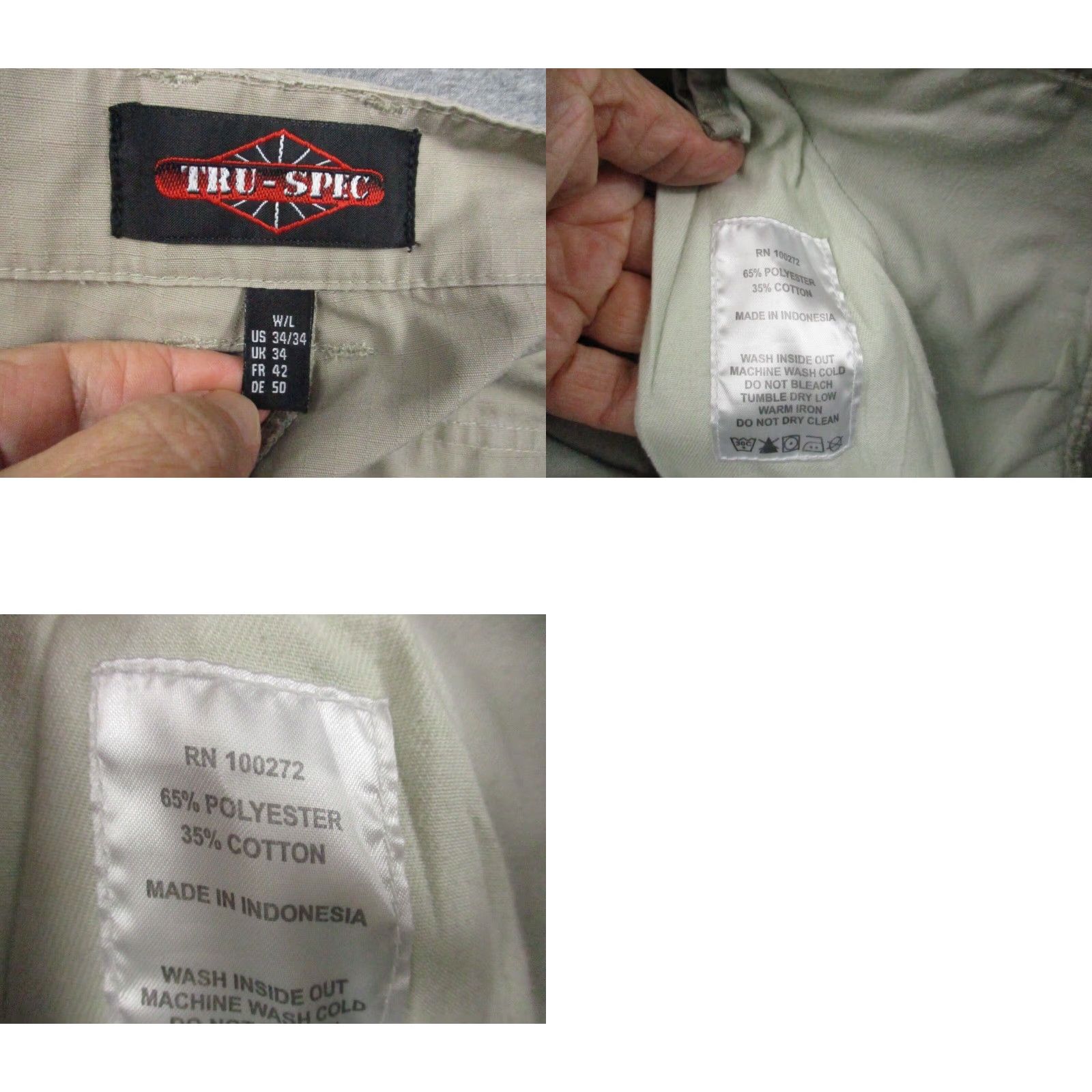 Vintage Tru-Spec Cargo Pants 34x30 Brown Stretch Military Police Tactical Rip Stop Pants Mens Size US 34 / EU 50 - 9 Thumbnail