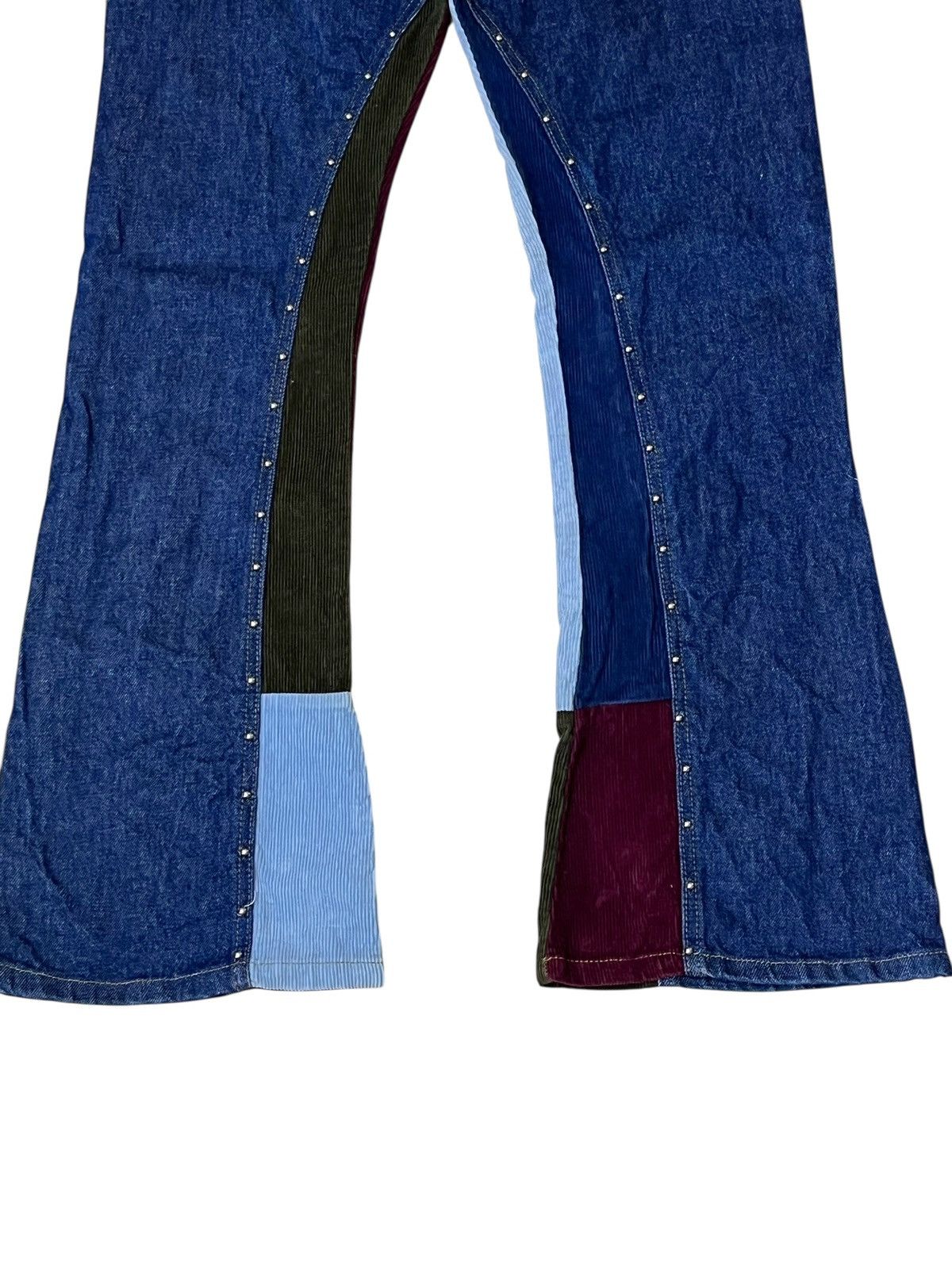 Japanese Brand sick🔥BEBE x KOSIUKO corduroy patchwork & bead flared jeans Size US 34 / EU 50 - 8 Thumbnail
