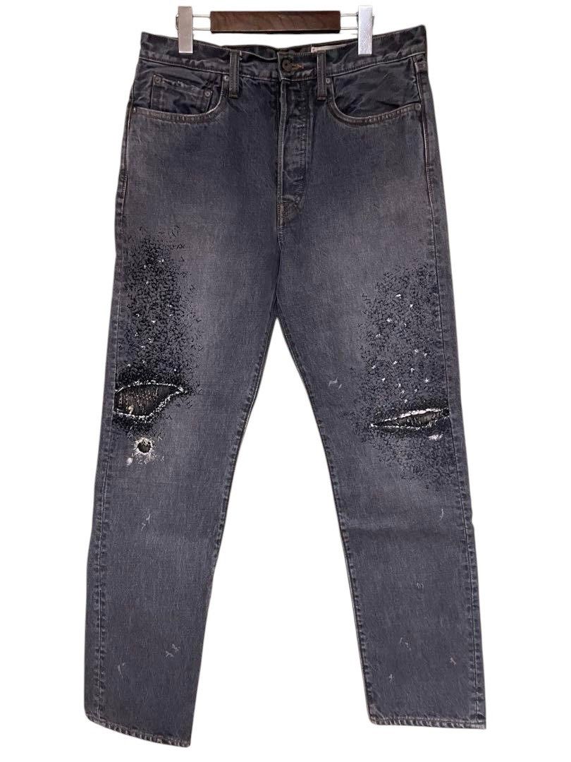 Kapital × Kapital Kountry KAPITAL 14oz black denim 5P monkey CISCO (3year processing). Size US 32 / EU 48 - 8 Thumbnail