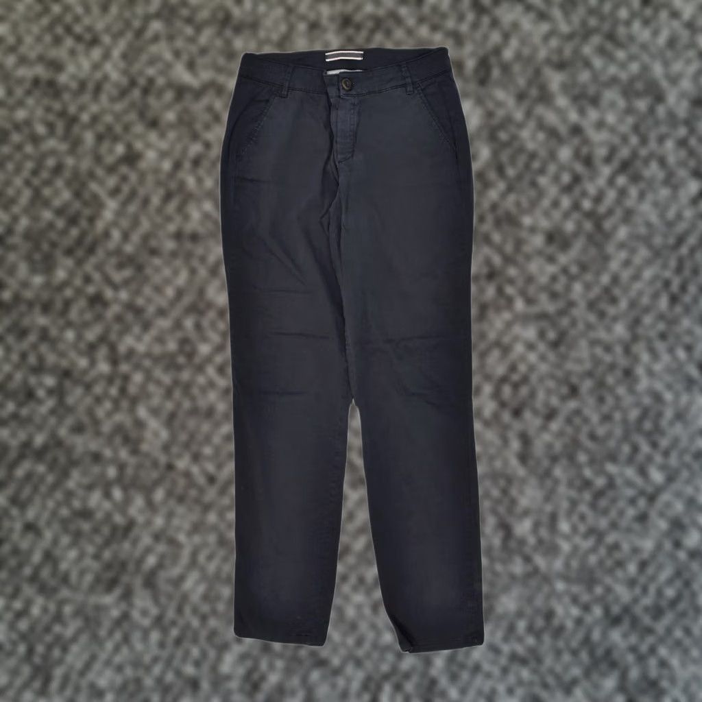 Massimo Dutti MASSIMO DUTTI Womens Casual Fit Slim Chino Trousers Navy Blue Small W27 US 4 Size 28" / US 6 / IT 42 - 1 Thumbnail