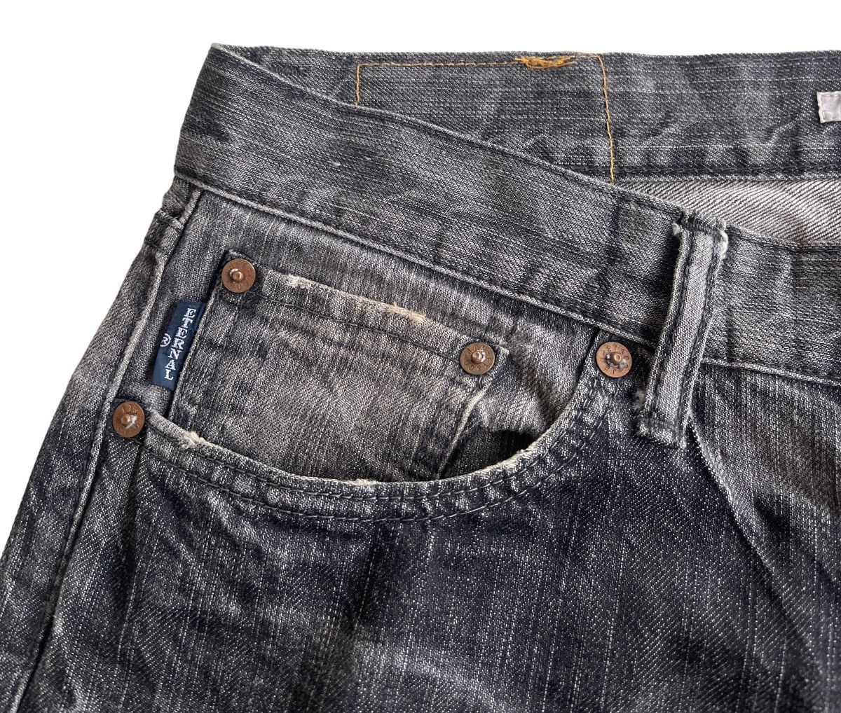 Eternal Eternal Japan Distressed Washed Denim Size US 31 - 9 Thumbnail