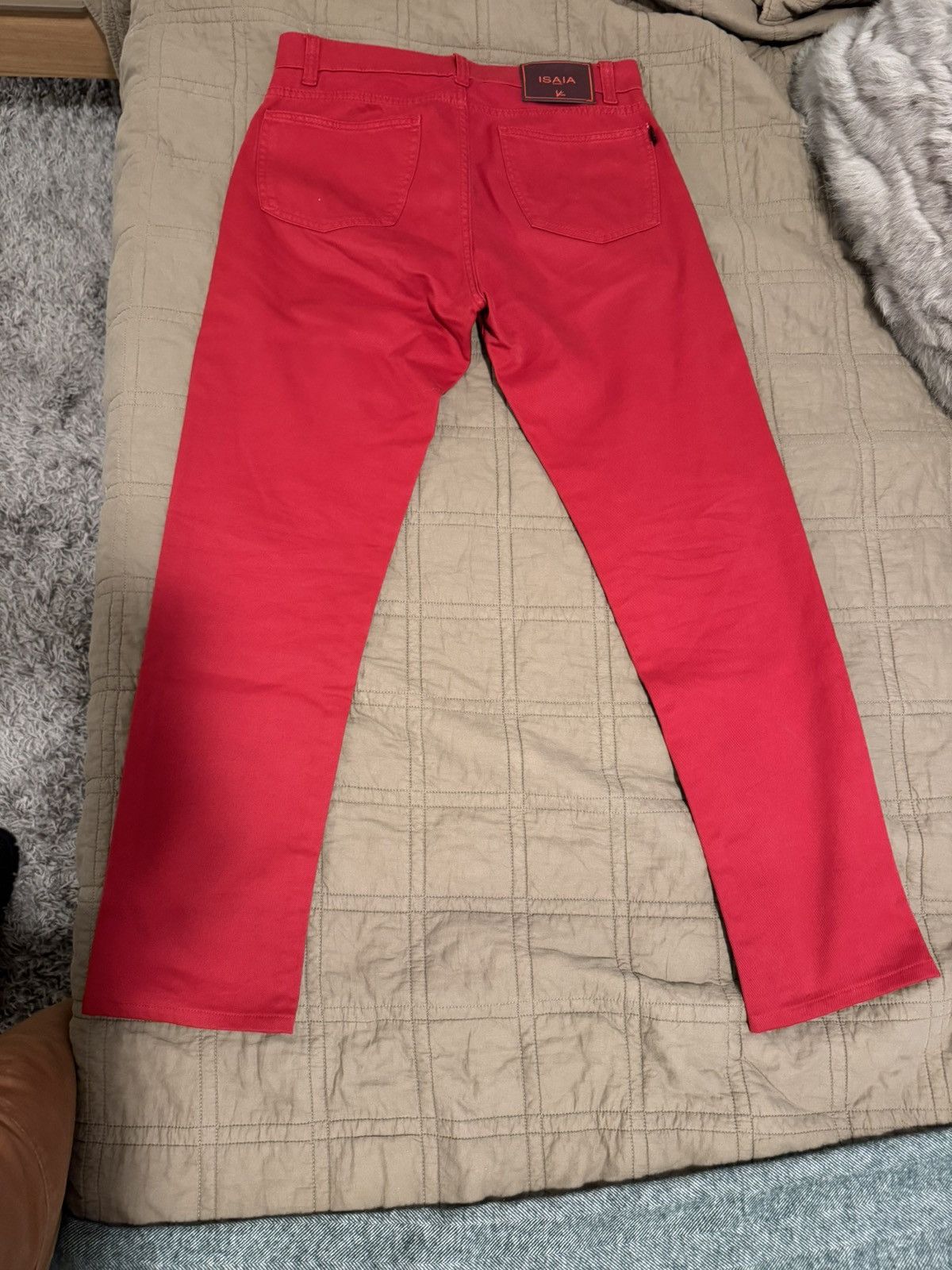 Isaia Red Button Fly Denim Jeans Size US 30 / EU 46 - 2 Thumbnail