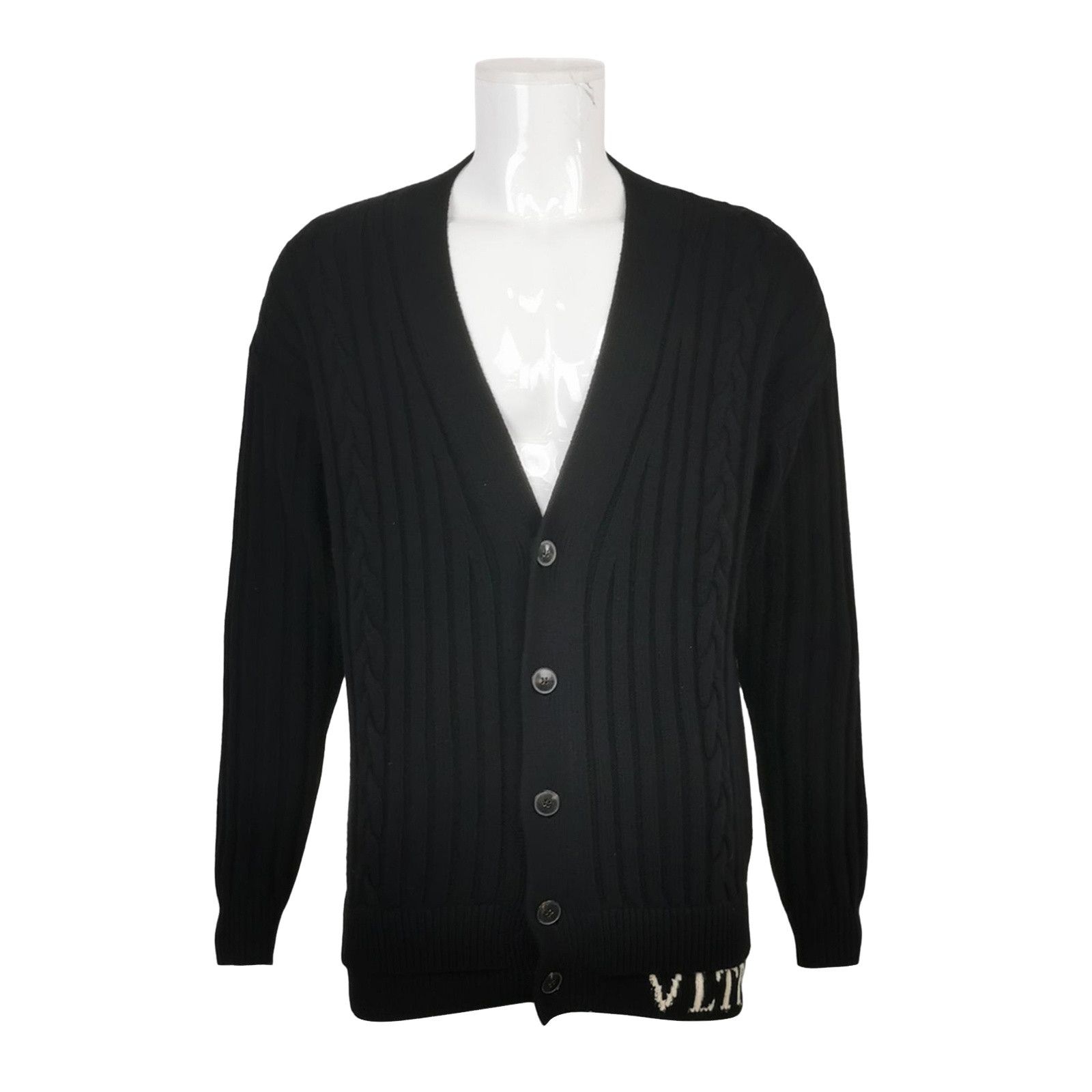 Valentino Valentino VLTN Logo Wool Cardigan Size L Size US L / EU 52-54 / 3 - 1 Thumbnail