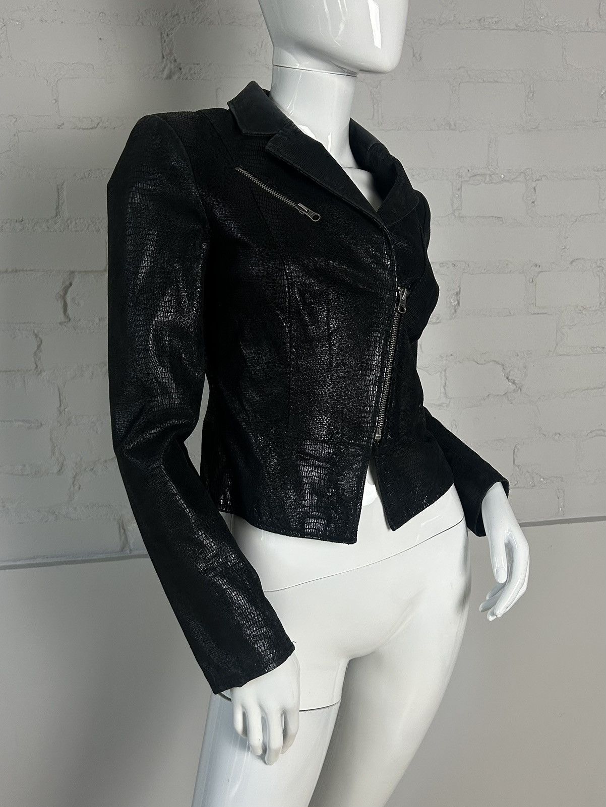 Vintage Leather asymmetric jacket Size S / US 4 / IT 40 - 4 Thumbnail