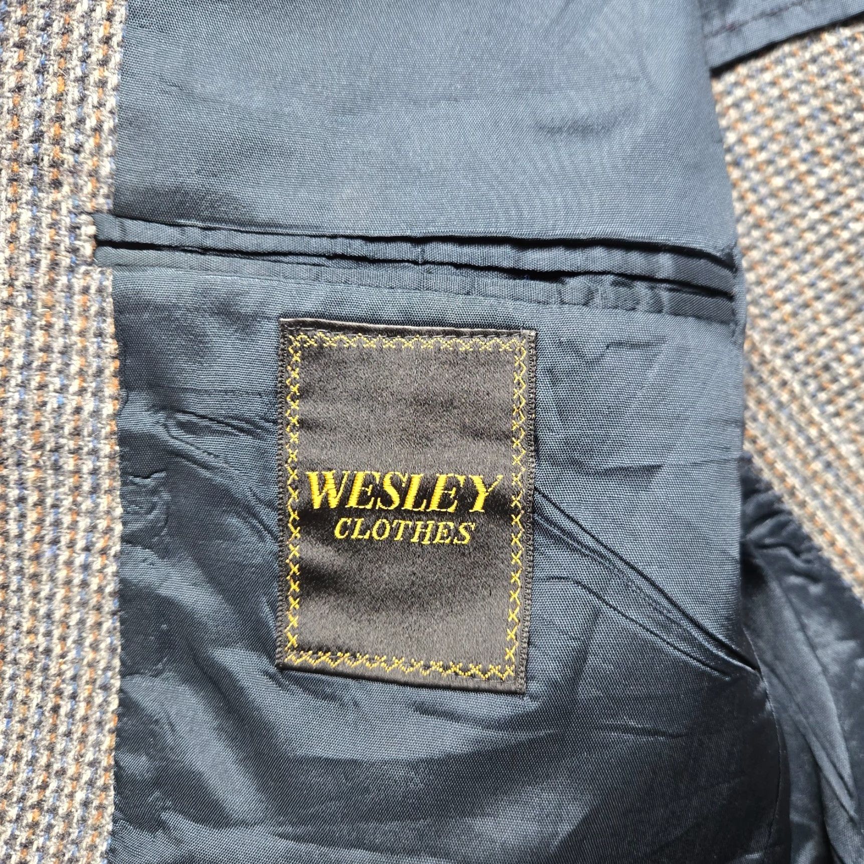 Vintage Wesley Clothes Blazer / Jacket Gray Dress Casual Jacket 42L Long Men’s / Wool Polyester Tweed Suit Jacket/Coat Style Blazer (42) Mens Size 42R - 3 Thumbnail