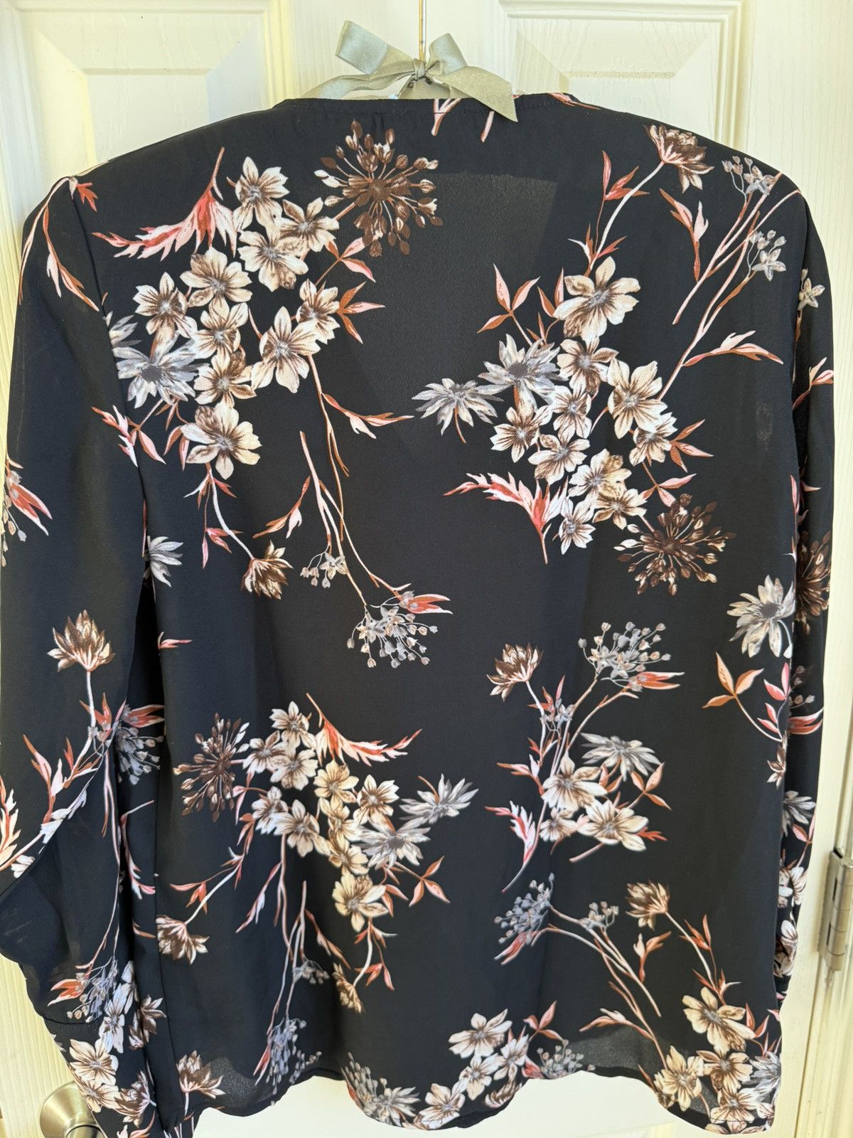 Vintage Roz & Ali women’s XS floral black romantic one sided ruffle Size XS / US 0-2 / IT 36-38 - 2 Thumbnail