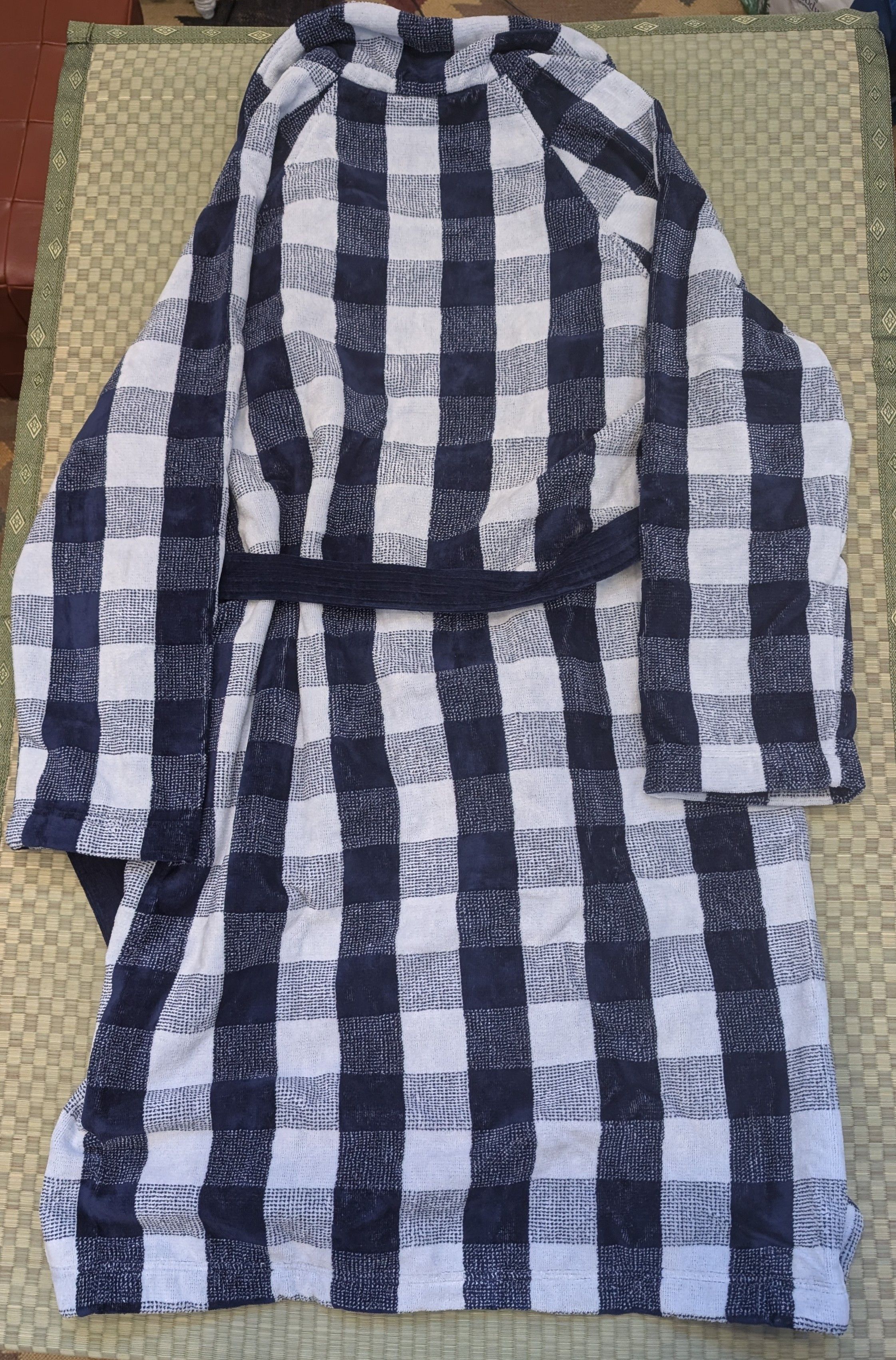 Other Hastens Cotton Terry Long Sleeve Gingham Robe Size US S / EU 44-46 / 1 - 2 Thumbnail