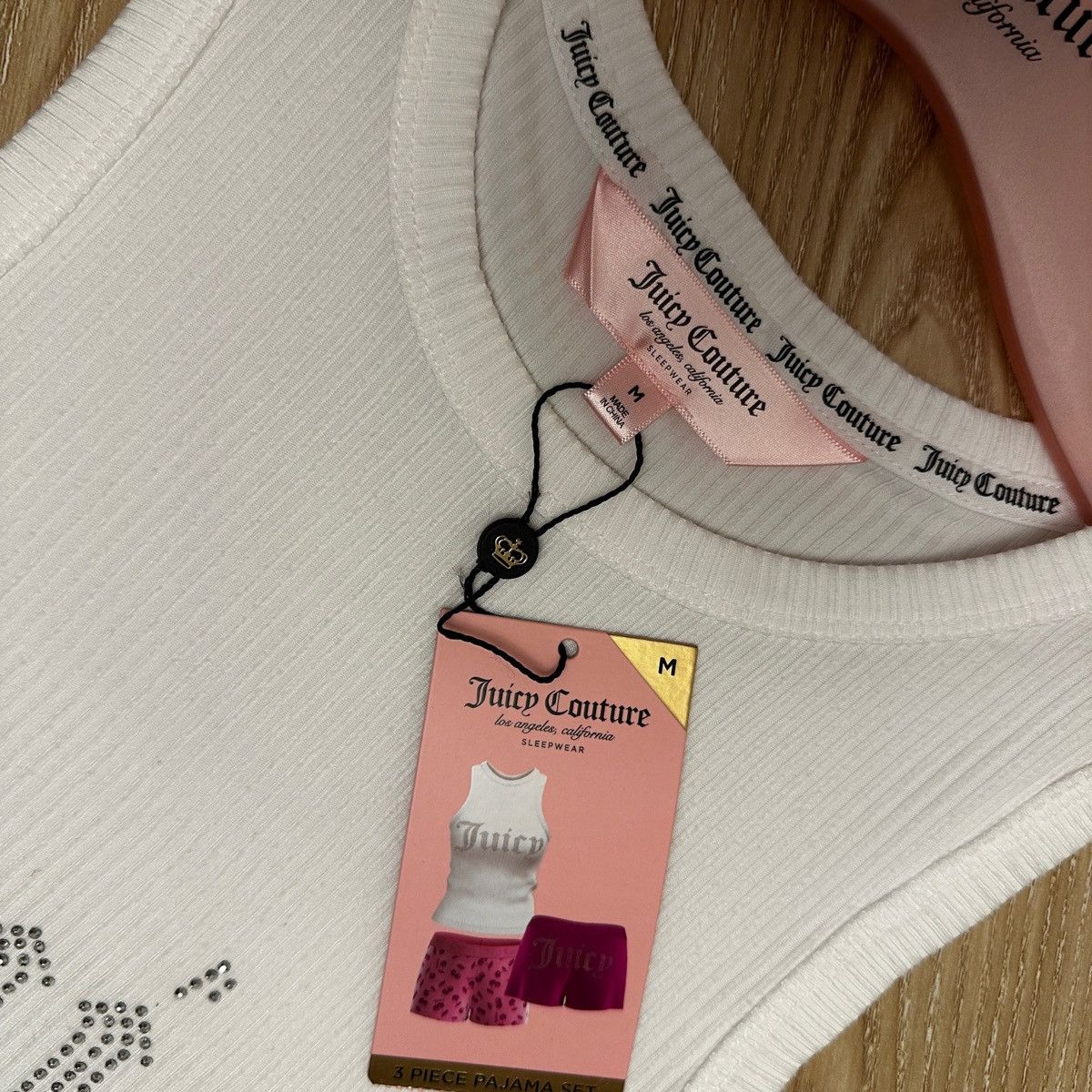 Juicy Couture Juicy Couture 3-Piece Pajama Set White Ribbed Tank Size M Size 28" / US 6 / IT 42 - 5 Thumbnail