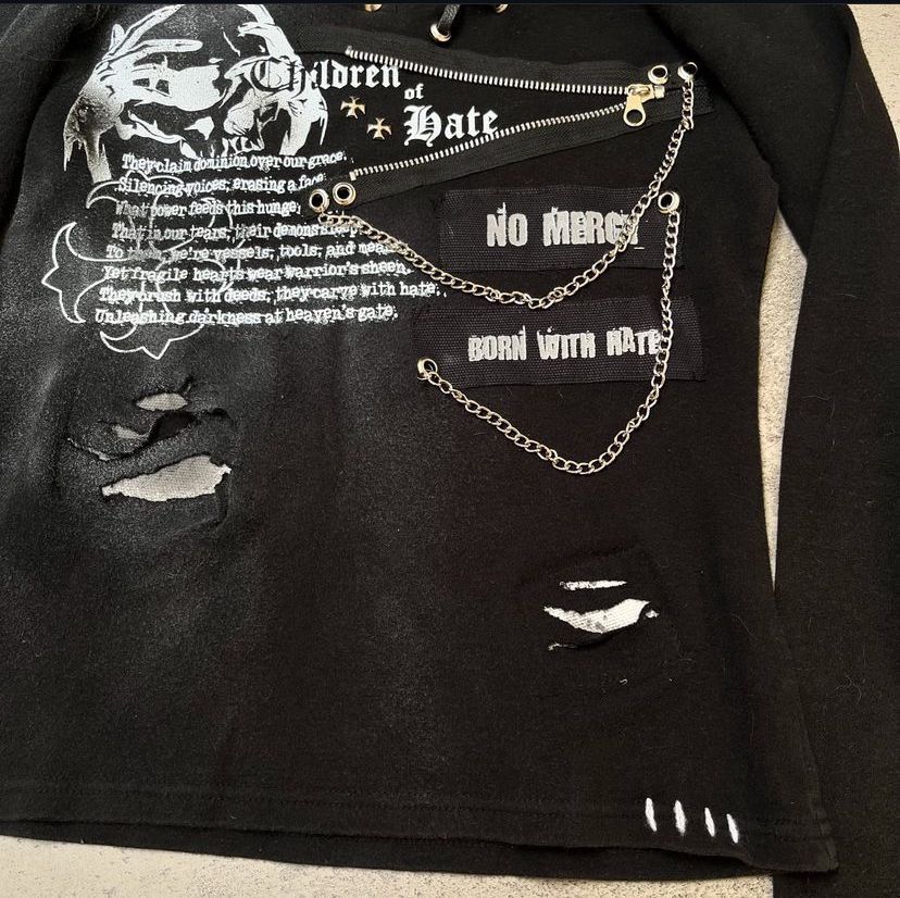 If Six Was Nine × Japanese Brand × Le Grande Bleu (L.G.B.) Black skull chain poem long sleeve shirt Size US S / EU 44-46 / 1 - 4 Thumbnail