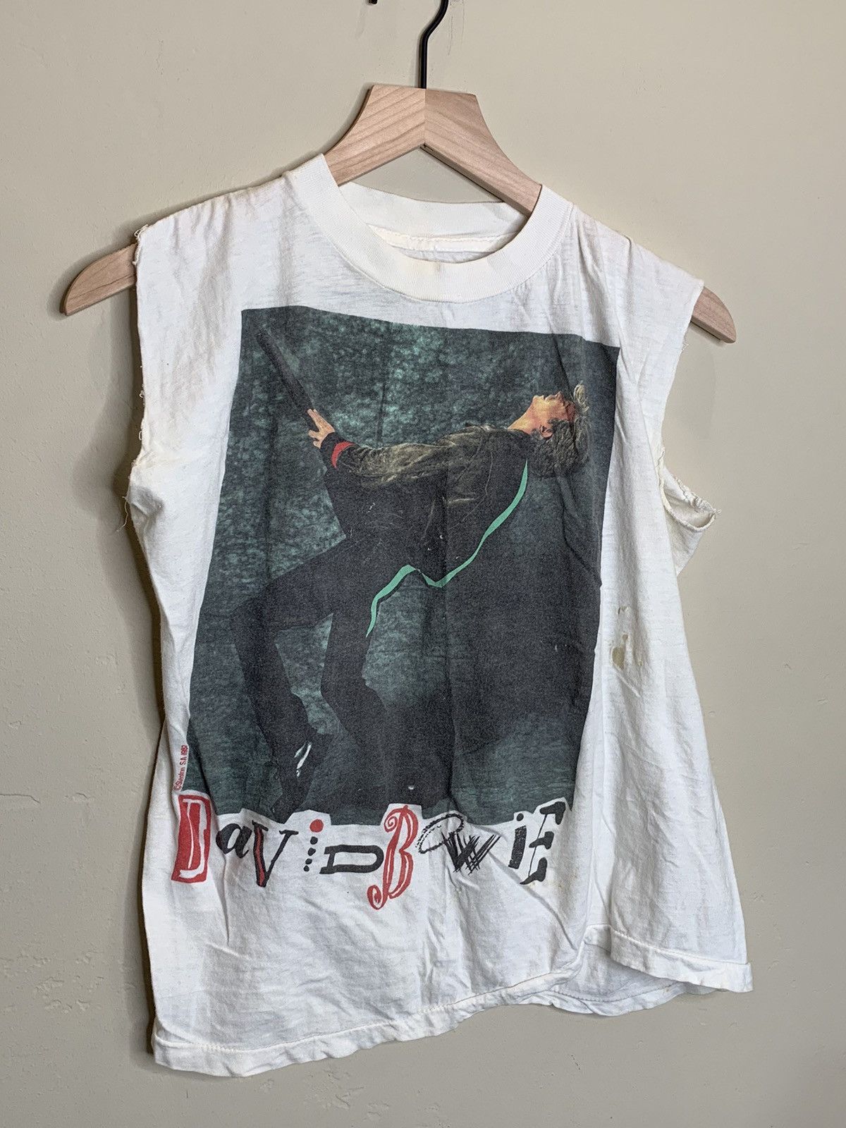 RARE Vintage 1987 David Bowie Glass Spider Tour Cutoff Shirt