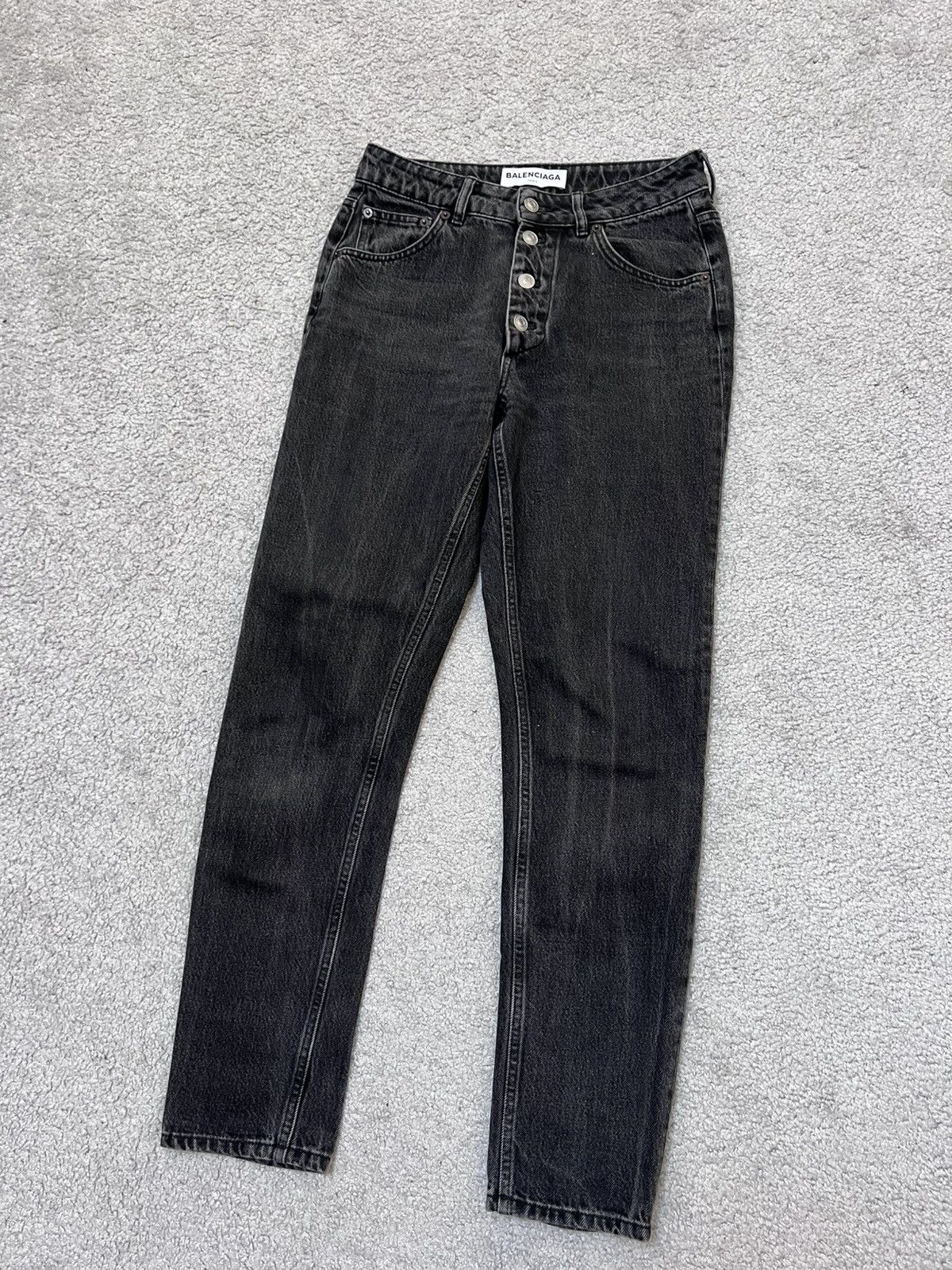 Balenciaga 2017 Balenciaga Archetype Straight Fit Washed Black Jeans Size 27" / US 4 / IT 40 - 2 Thumbnail