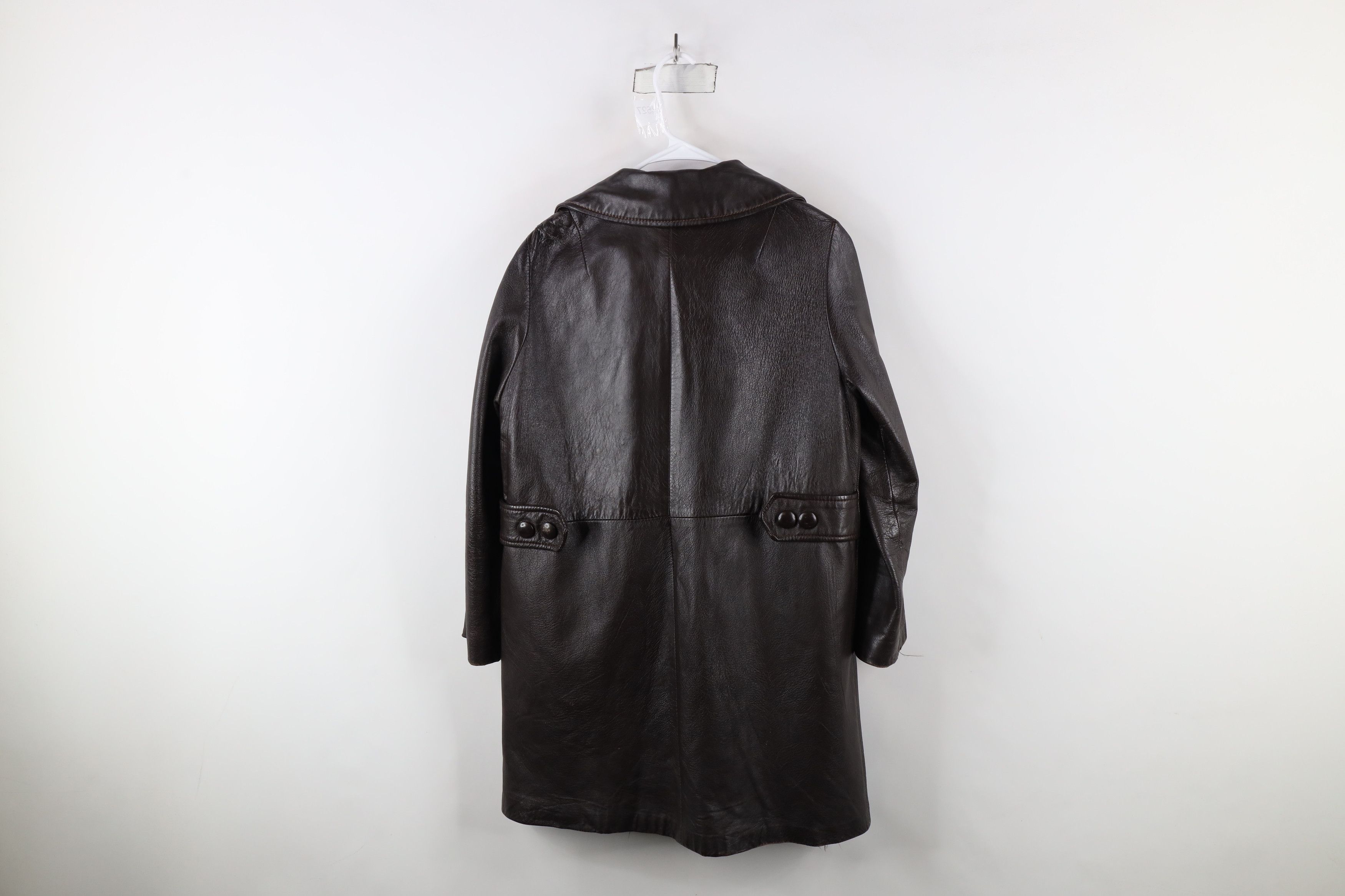 Vintage Vintage 60s 70s Streetwear Leather Double Breasted Jacket Size US L / EU 52-54 / 3 - 16 Thumbnail