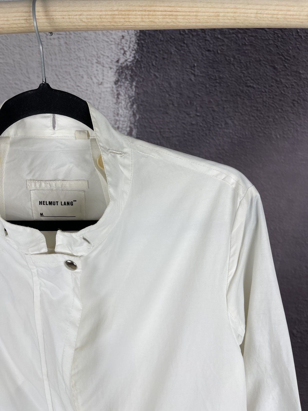 Other Helmut Lang 2000 Resinated Cotton Bondage Biker Jacket white Size M / US 6-8 / IT 42-44 - 3 Thumbnail