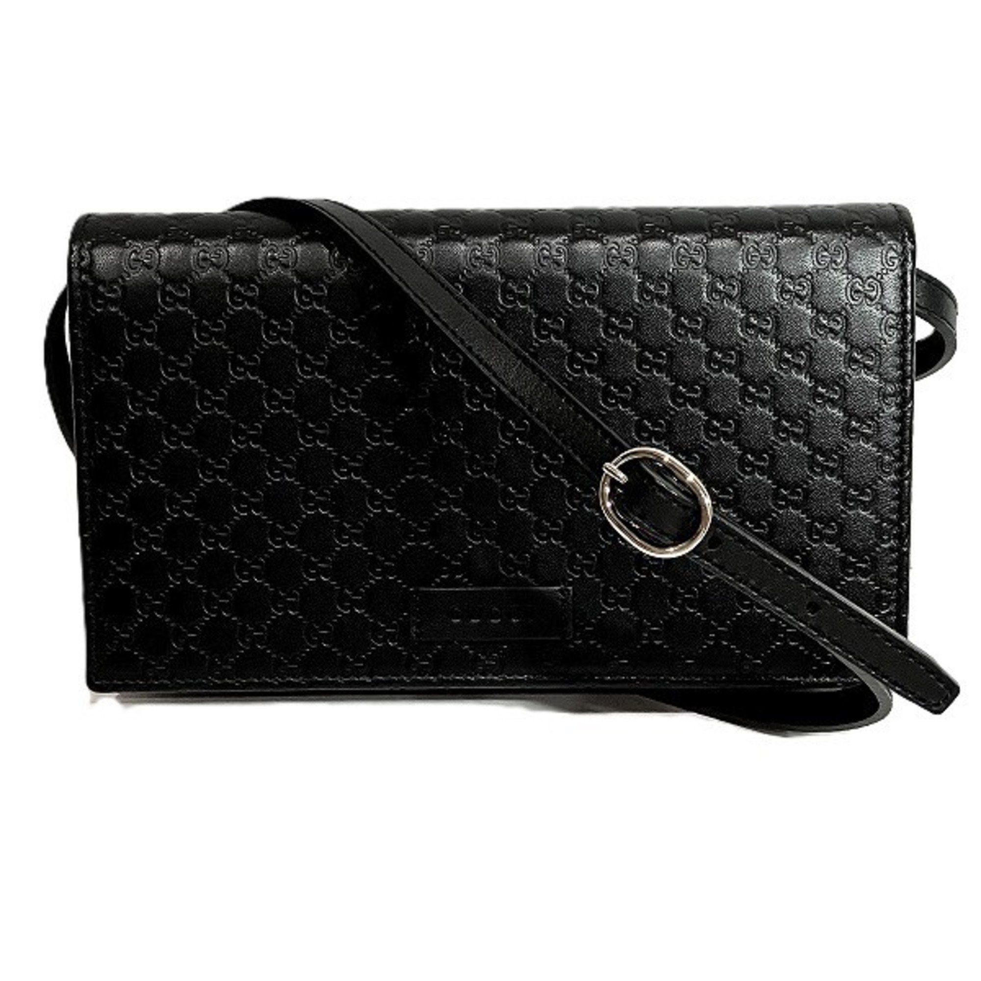 Gucci Micro Guccissima 466507 Bag Shoulder Women's in Black