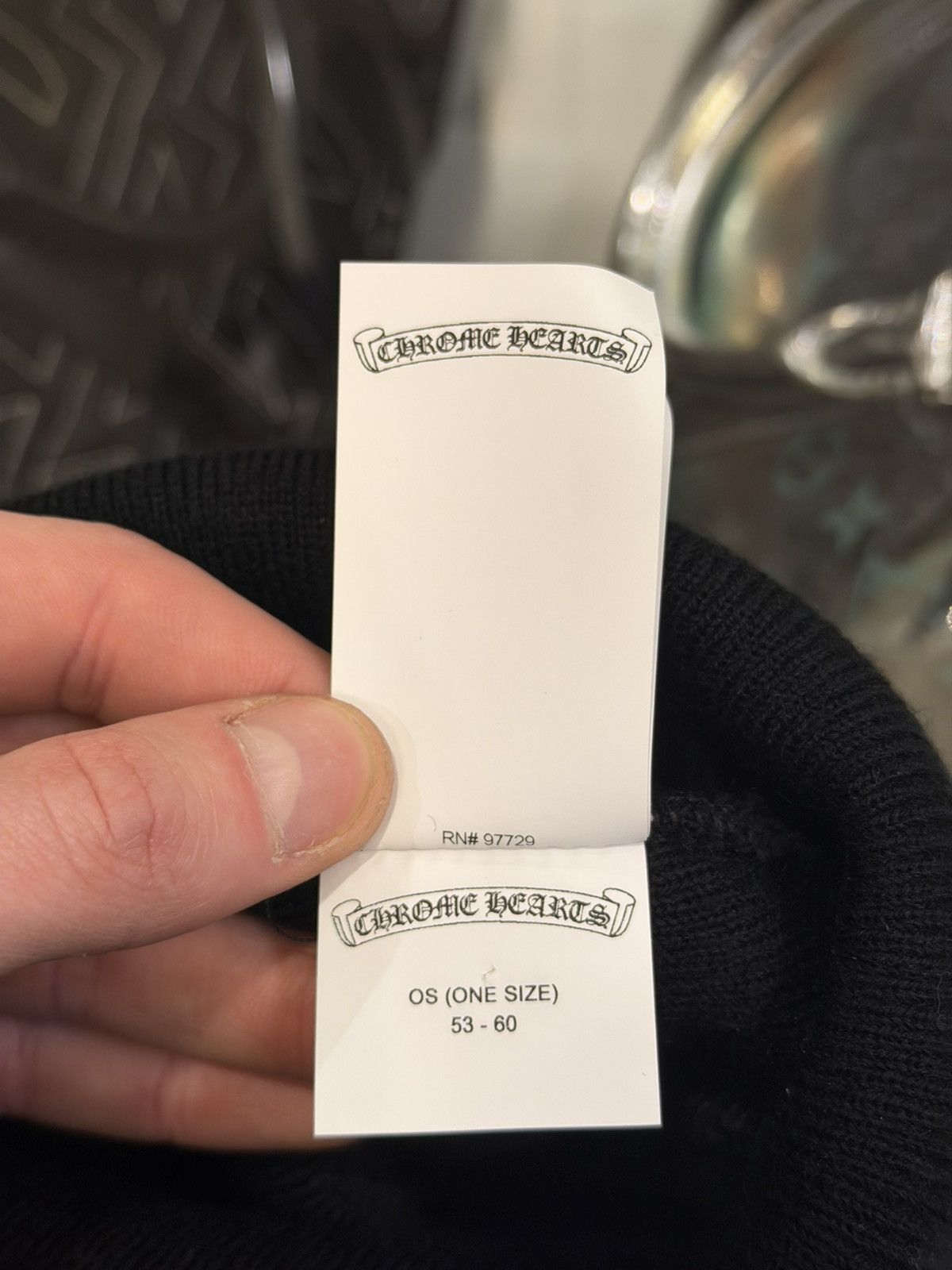 Chrome Hearts Chrome Hearts Rolling Stones Leather Patch Beanie - Black Size ONE SIZE - 9 Thumbnail
