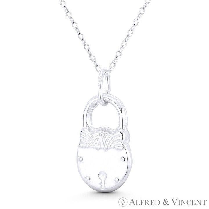 Other Padlock "Locked in Love" Charm Reversible 3D Pendant Size ONE SIZE - 1 Preview
