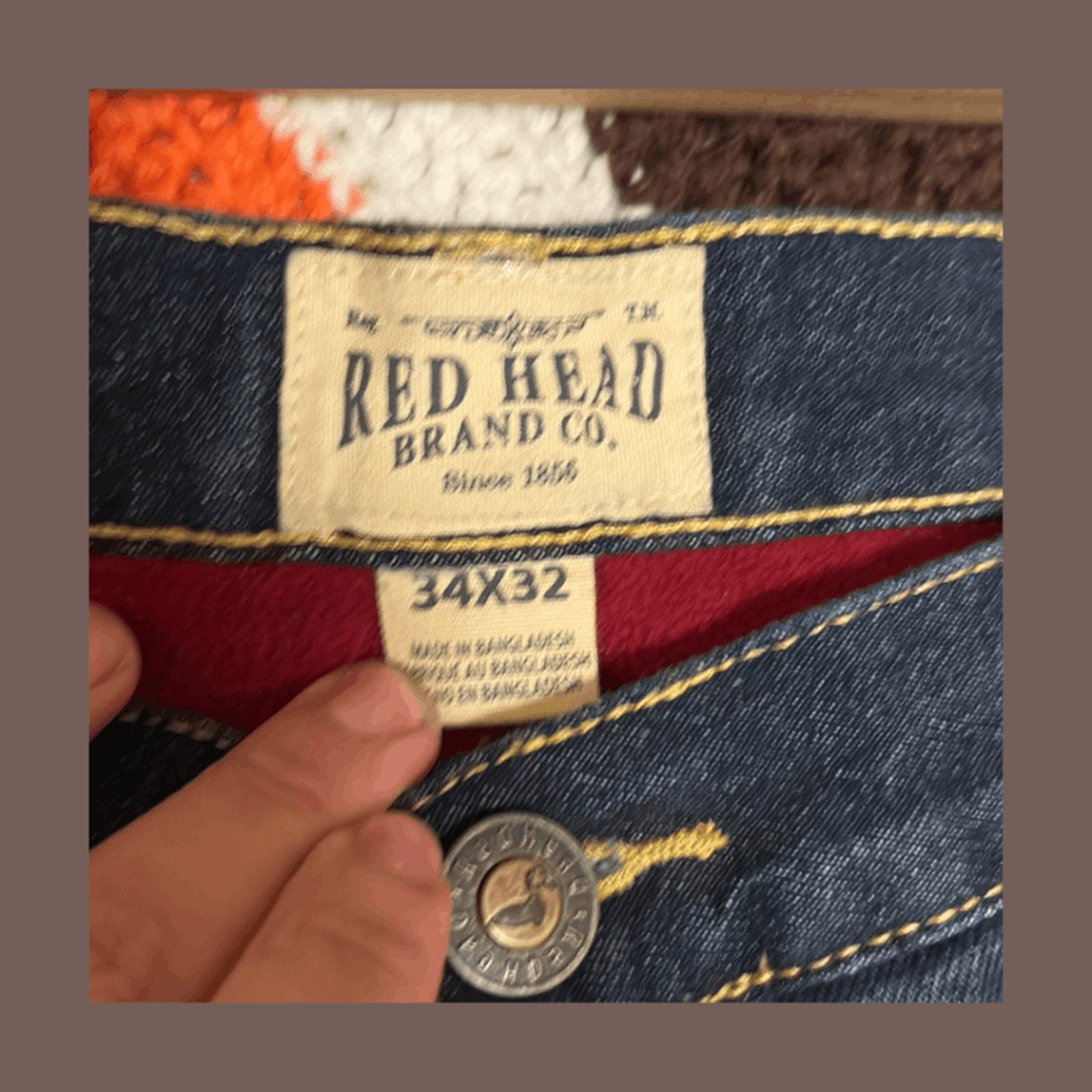 Vintage VTG Flannel Jeans | RedHead Dark Wash Denim | 2000s Gorpcore Size US 34 / EU 50 - 6 Thumbnail