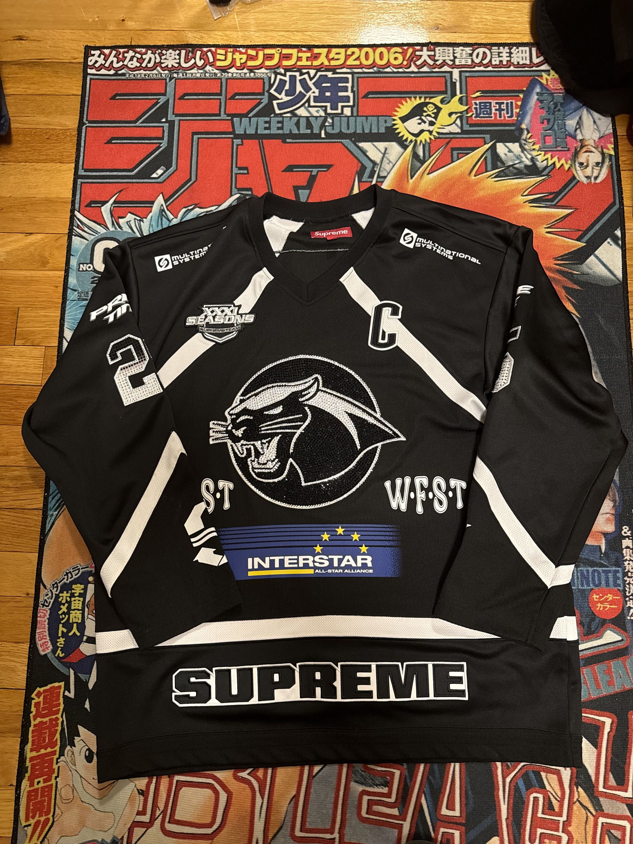 Streetwear × Supreme Supreme Rhinestone Hockey Jersey SS25