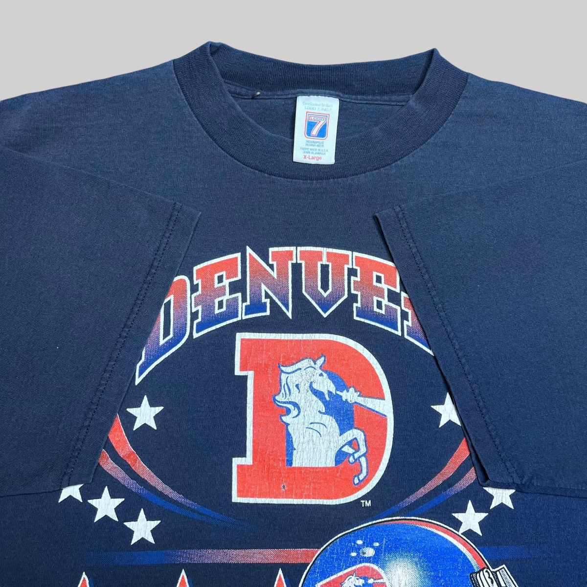 Logo 7 × NFL × Vintage Vintage 1996 NFL Denver Broncos Spell Out Graphic Logo 7 Tee Size US XL / EU 56 / 4 - 2 Thumbnail