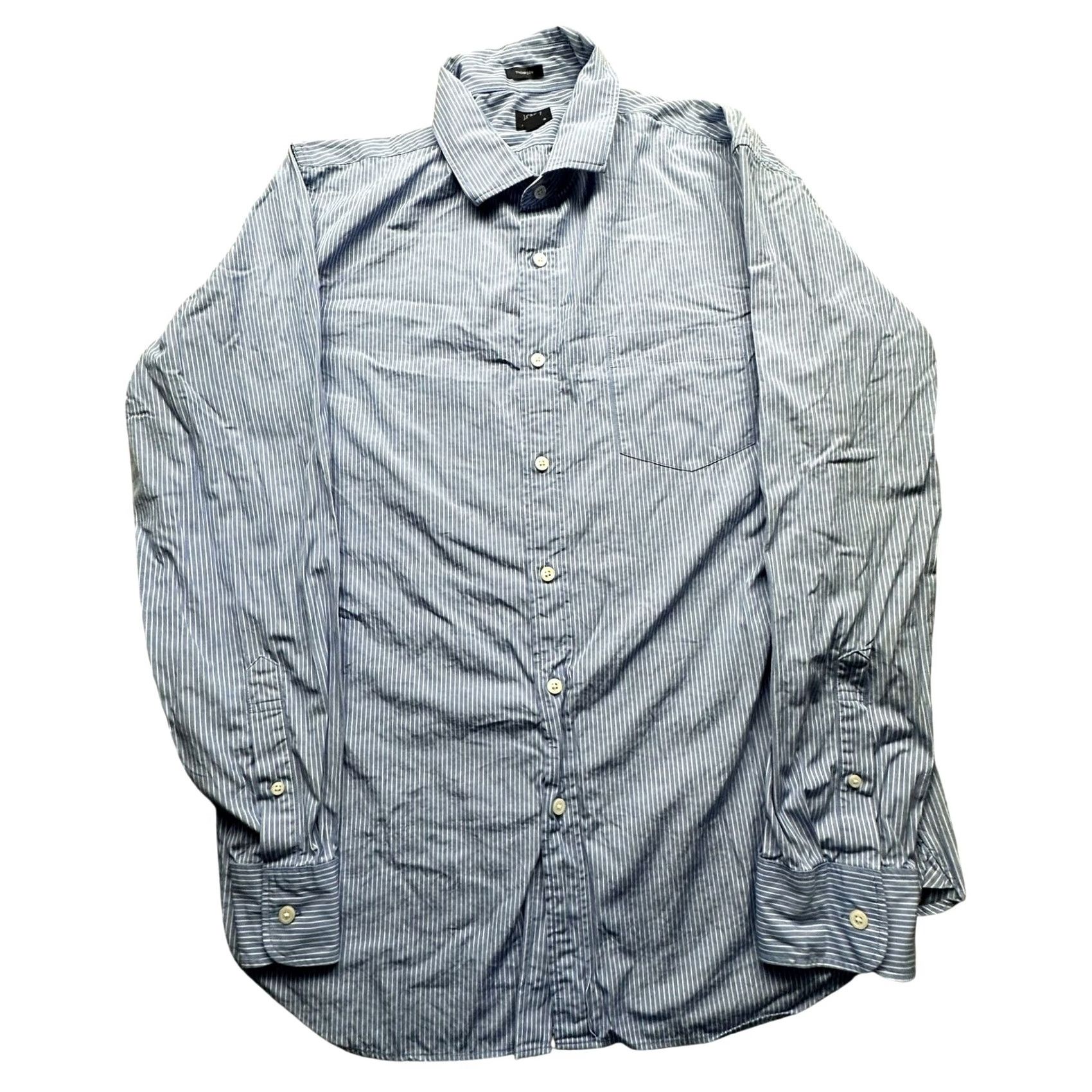 J.Crew J.CREW Thompson Button Up Dress Shirt Mens XL Long Sleeve Blue White Striped Shirt Size 46R - 2 Thumbnail