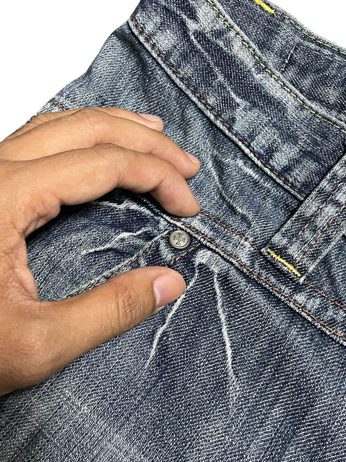 If Six Was Nine Vintage Y2k Genoese Tante Cose Buone Cross Logo Flare Jeans Size US 33 - 12 Thumbnail