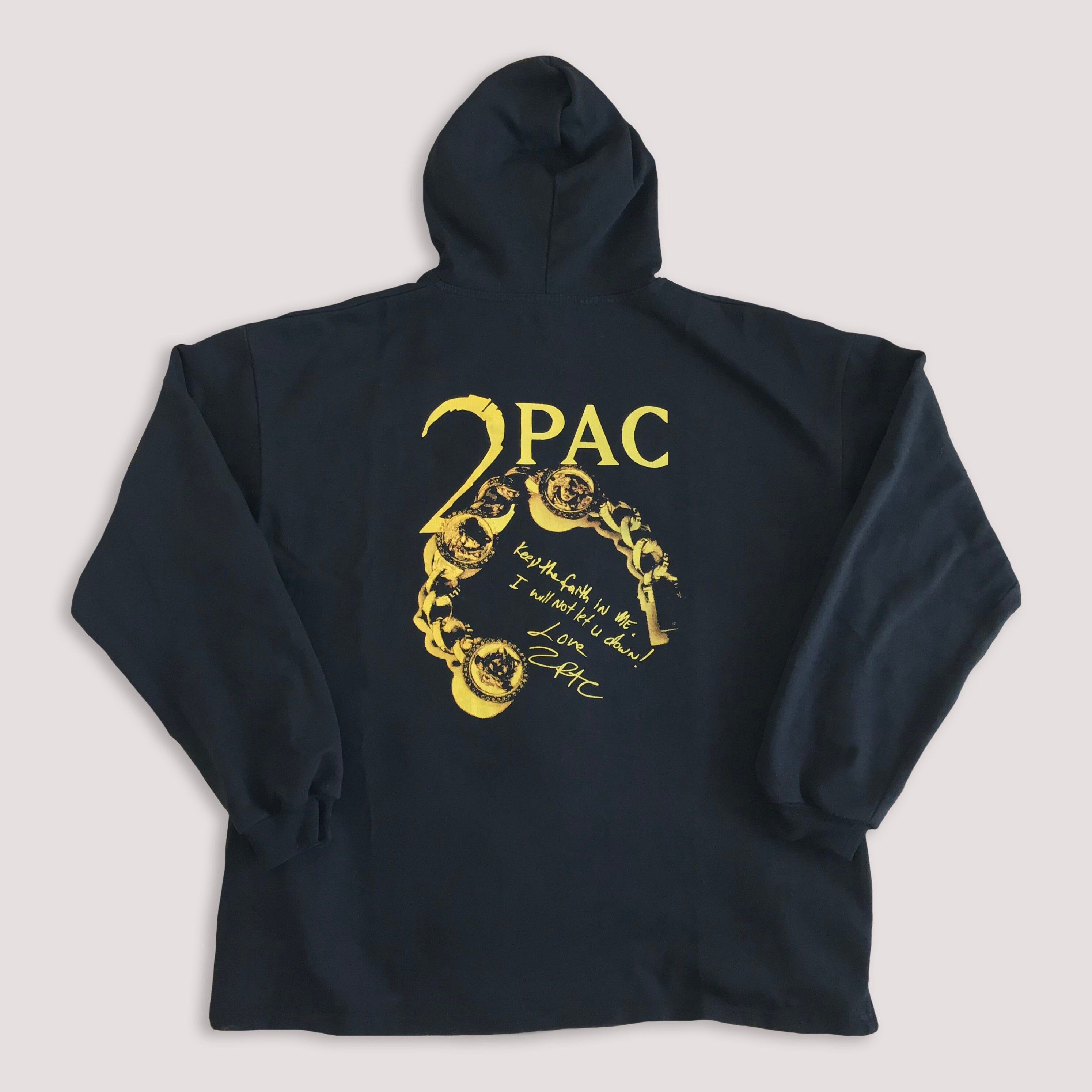 Rap Tees Vintage 90s 2PAC Hoodie Tupac Shakur Hip Hop Rap Versace Size US XL / EU 56 / 4 - 3 Thumbnail