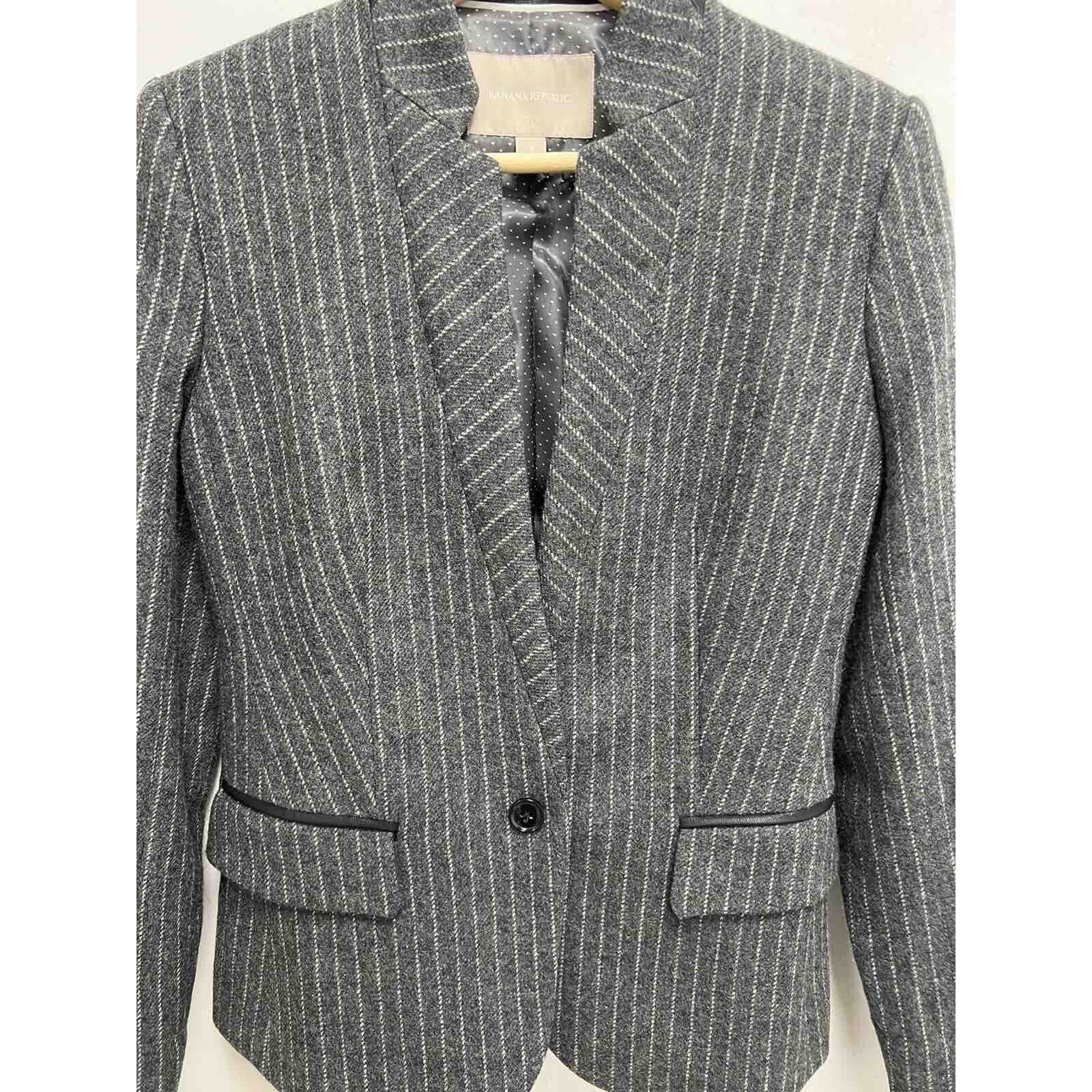 Banana Republic Banana Republic Women Wool Blend Jacket Gray Size 2 A000638 Size XS / US 0-2 / IT 36-38 - 3 Thumbnail