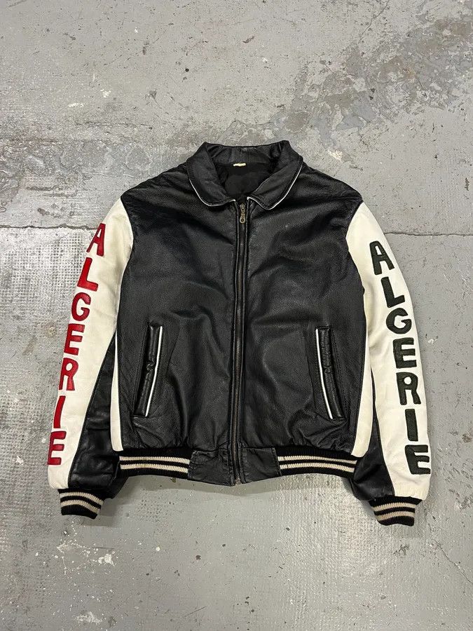 Vintage 2000s Algeria Traditional Black Leather Bomber Jacket Size US M / EU 48-50 / 2 - 4 Thumbnail