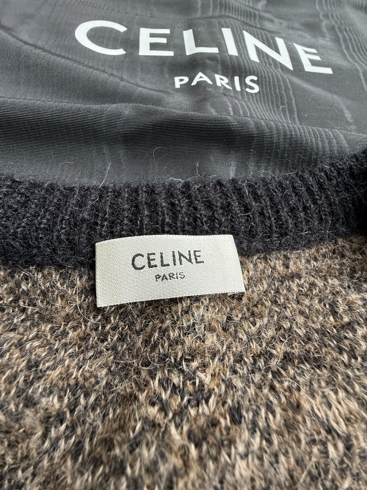 Celine FW22 Celine studded logo sweater Hedi Slimane grail leopard Size US M / EU 48-50 / 2 - 15 Thumbnail