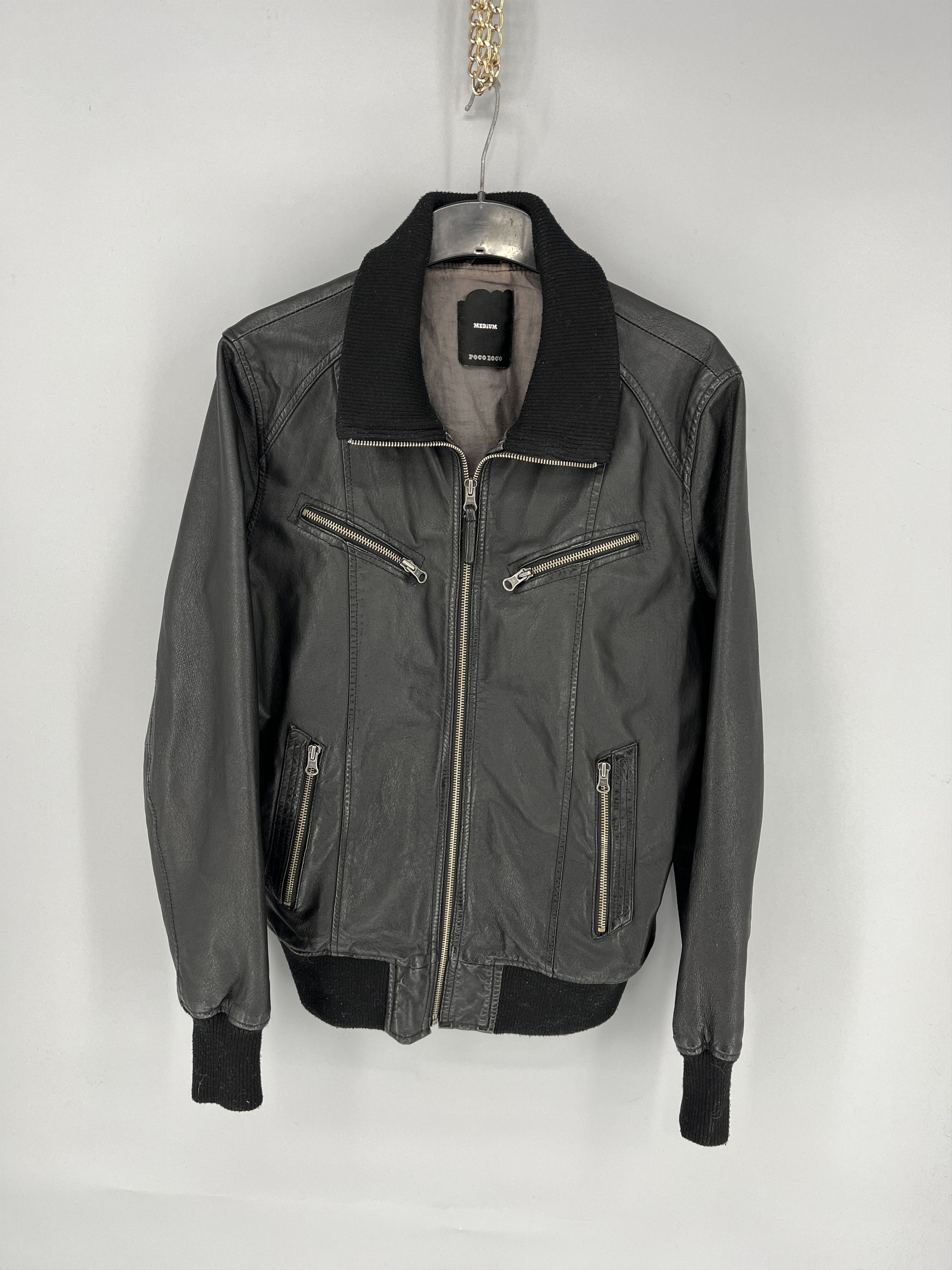 Poco Loco Leather jacket koko Motorcycle Motorbike Biking