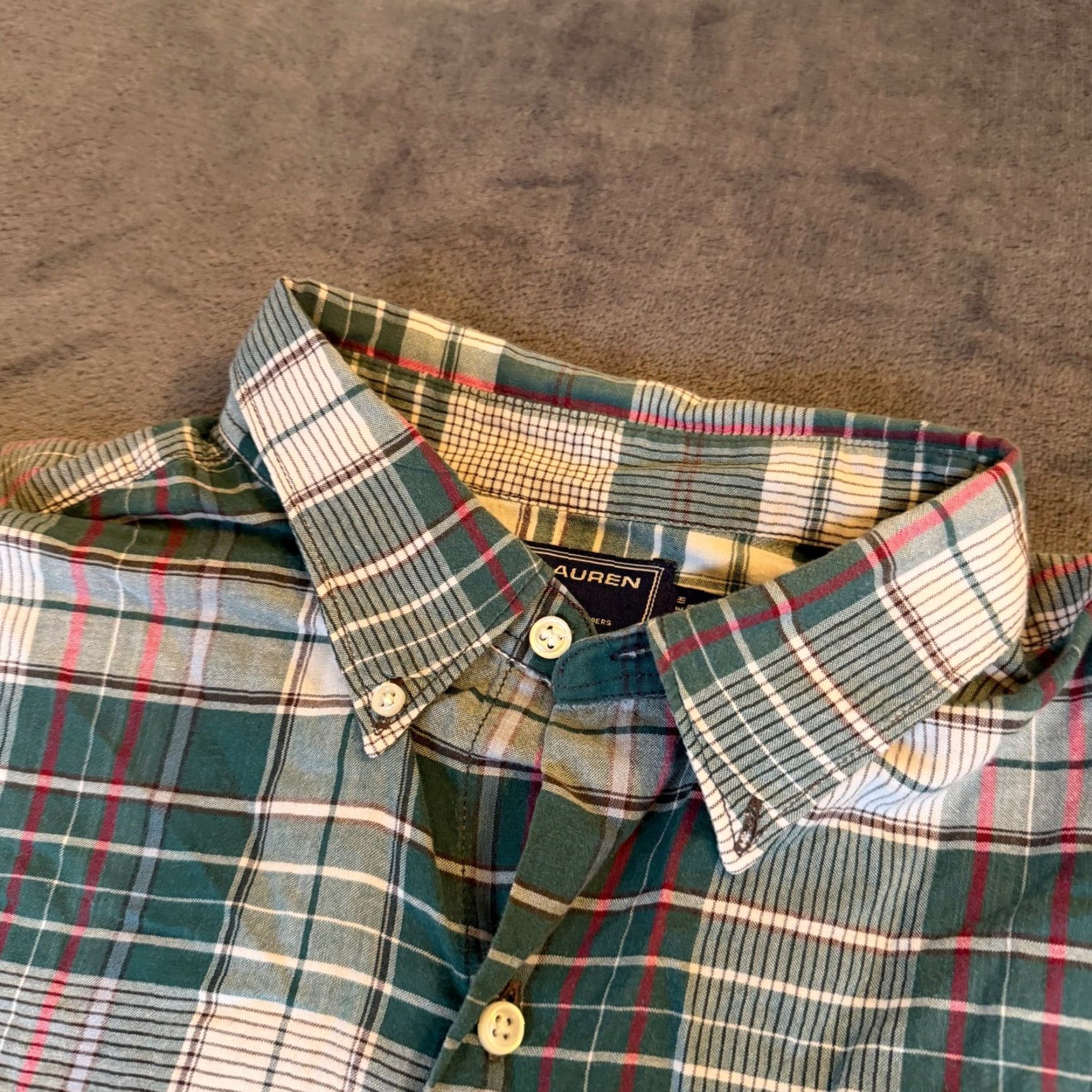 Polo Ralph Lauren Ralph Lauren Sport Plaid Shirt Button-Up Long Sleeve Men's XL Green White Red Casual Button-Down Collared Cotton Pocketed Classic Fit Size US XL / EU 56 / 4 - 3 Thumbnail