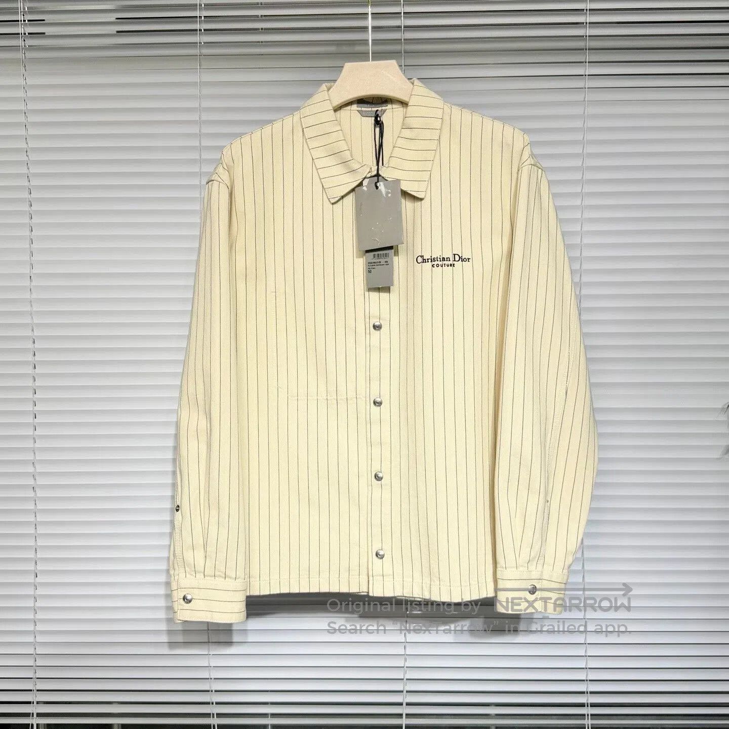 Dior dior striped denim jacket with logo embroidery. Size US L / EU 52-54 / 3 - 1 Thumbnail