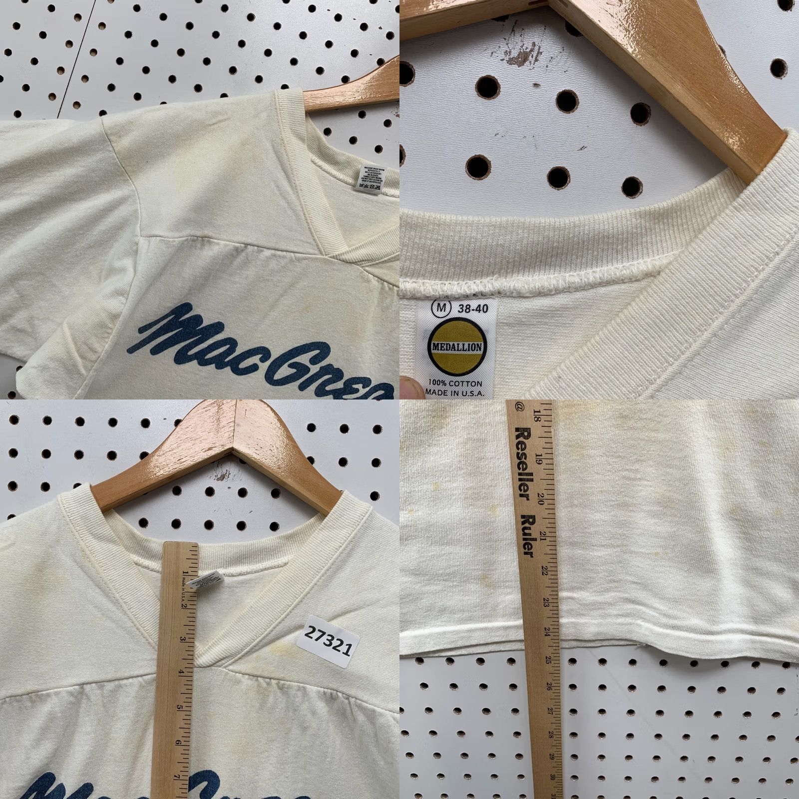 Vintage VINTAGE Medallion Shirt S White Mac Gregor Single Stitch Sleeve Fit 20x24 Size US S / EU 44-46 / 1 - 9 Thumbnail
