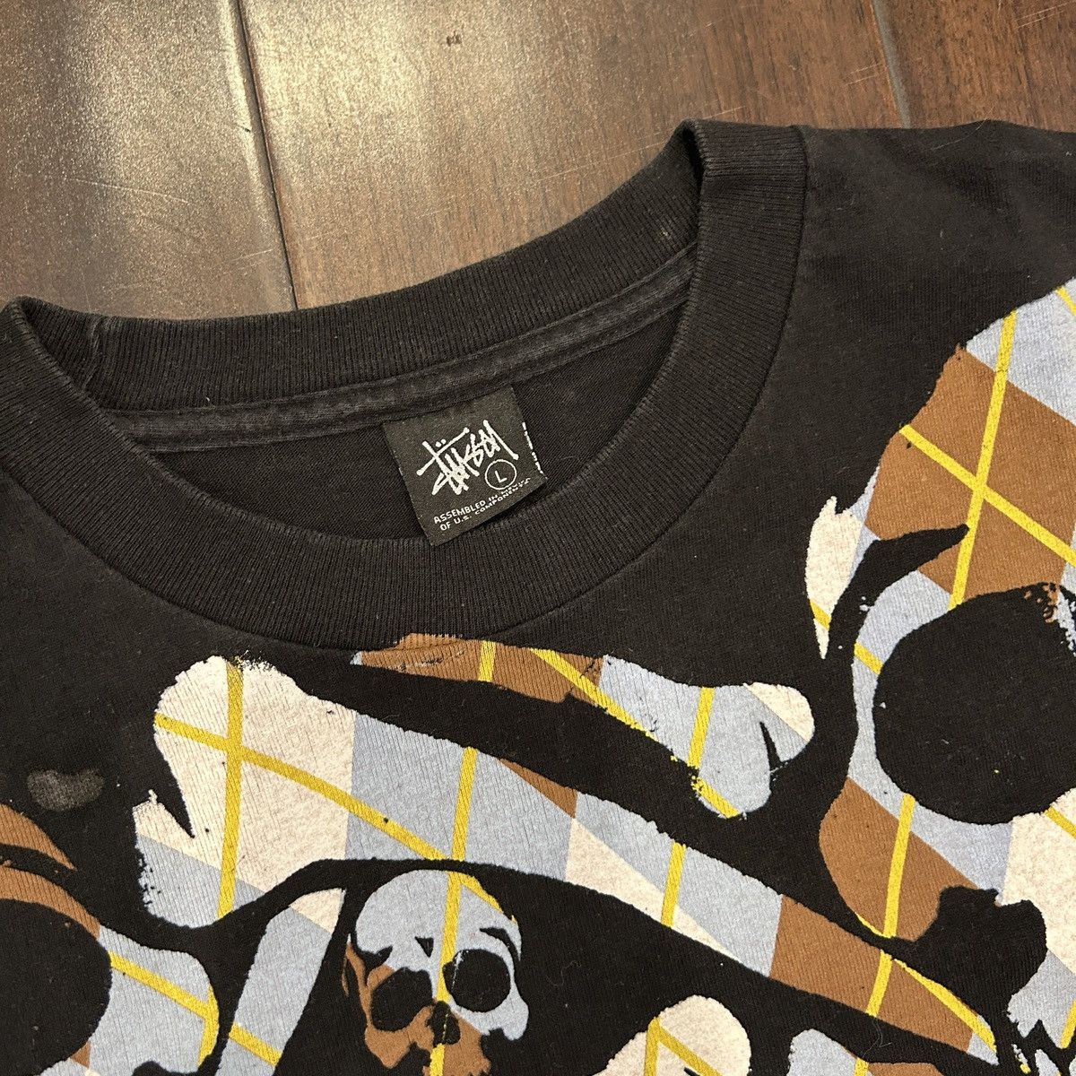 Stussy Stussy All Over Skull and Bones Print Tee size Large Size US L / EU 52-54 / 3 - 3 Thumbnail