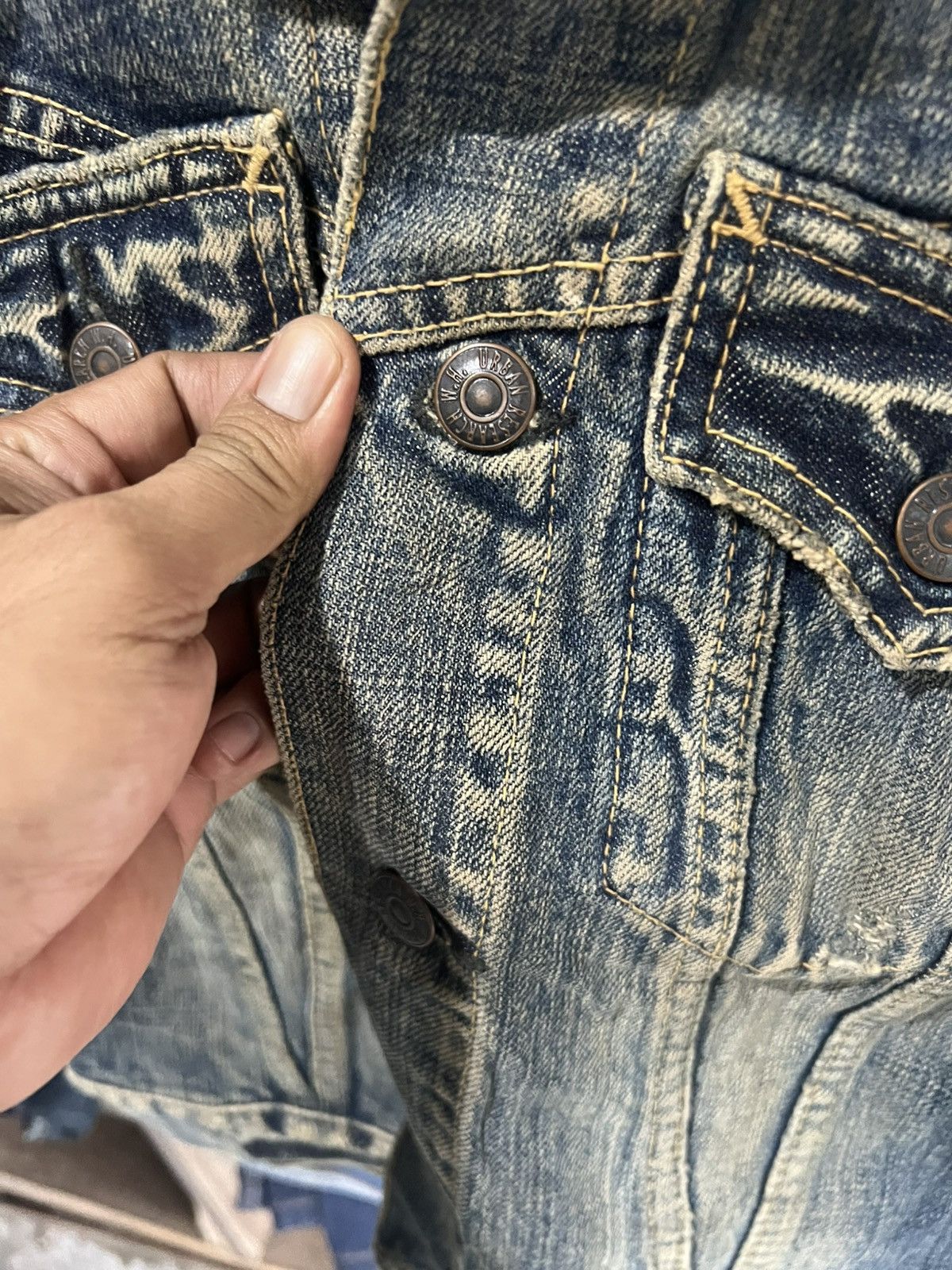 URBAN RESEARCH DOORS 🔥Urban Research Distressed Denim Jacket Size XS / US 0-2 / IT 36-38 - 9 Thumbnail